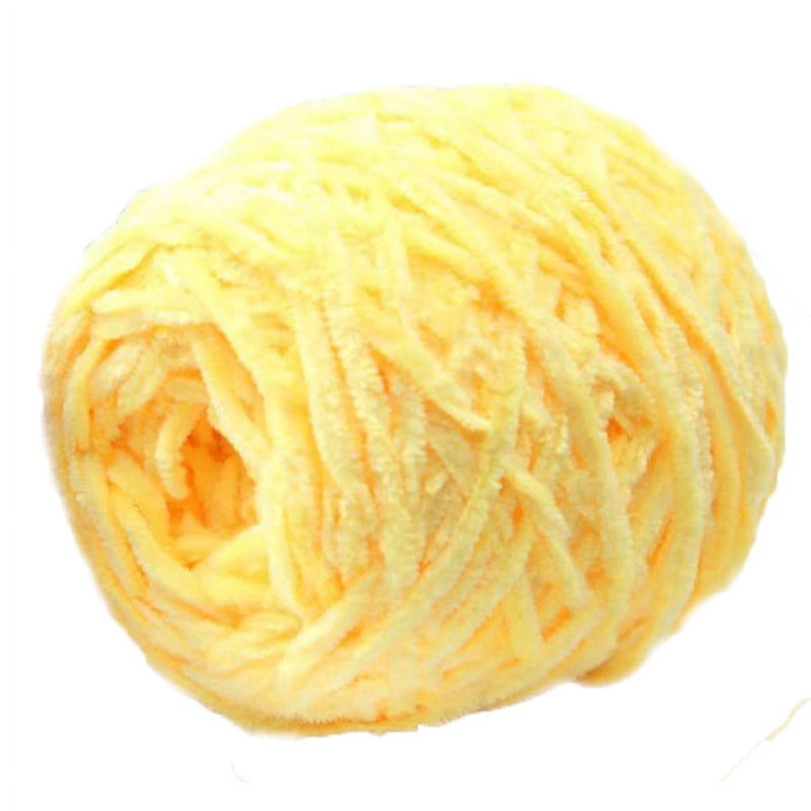 LGCASL Diy Crochet Scarf Yarn 09 Light Dark Green, Soft Gold Velvet Knitting Yarn Diy Shawl Scarf Crochet Thread Woollenyarn 04 Light Yellow - Image 1