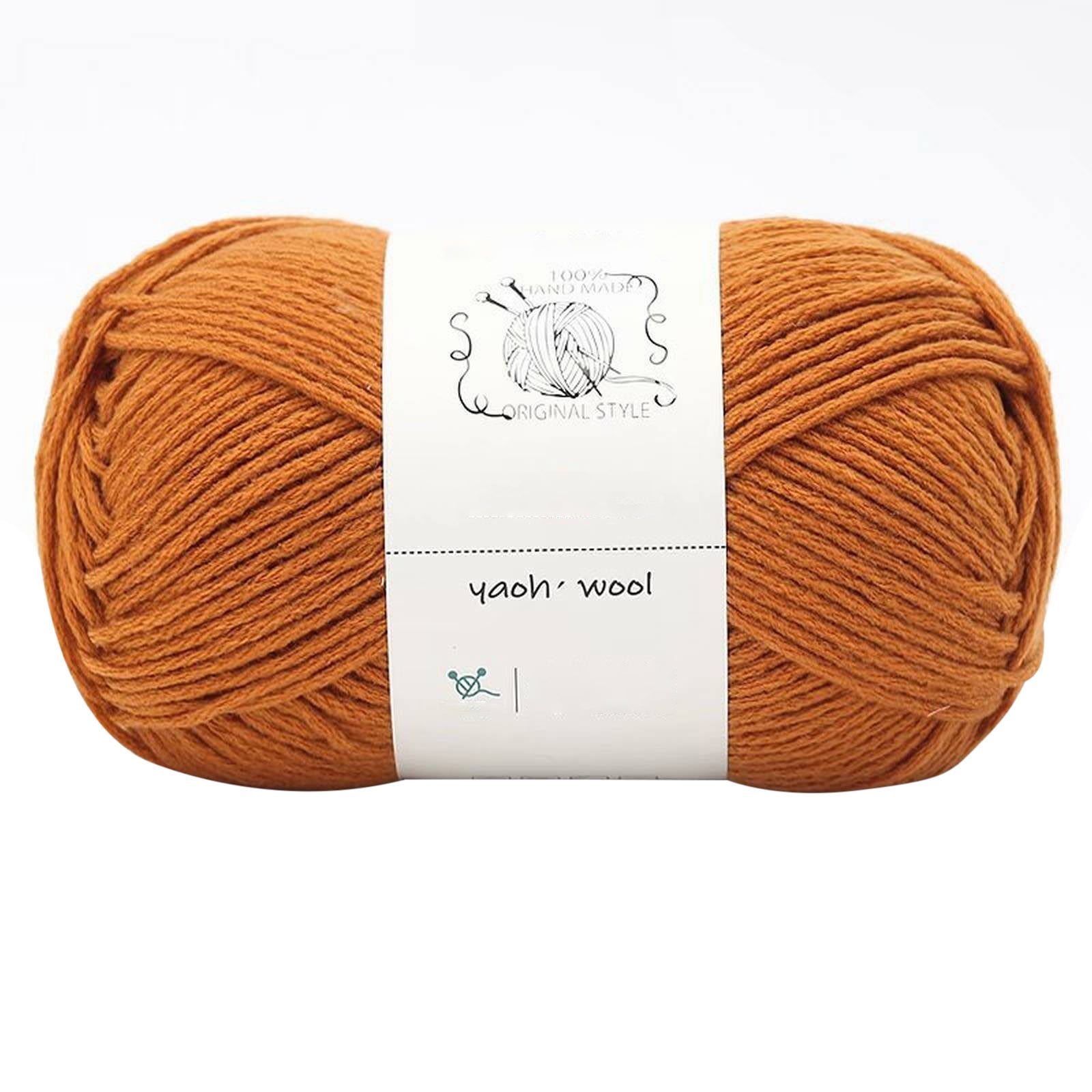 LGCASL Hand-Knitted Yarn #2 Pure White , 1Pc100G Hand Woven Cotton Yarn Soft Crochet Yarn for Hand Knitting Warm Sweater Sofa Cushion Scarf Diy Amber - Image 1