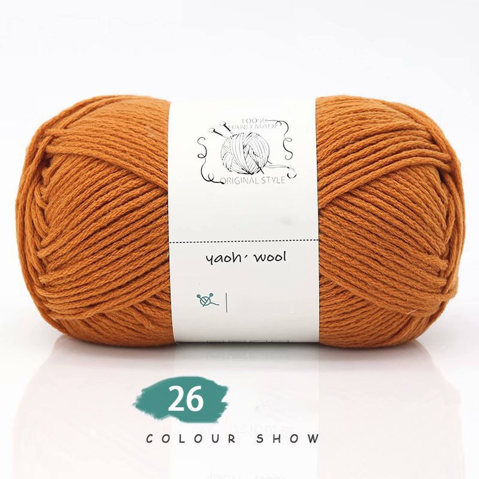 LGCASL Hand-Knitted Yarn #2 Pure White , 1Pc100G Hand Woven Cotton Yarn Soft Crochet Yarn for Hand Knitting Warm Sweater Sofa Cushion Scarf Diy Amber - Image 2