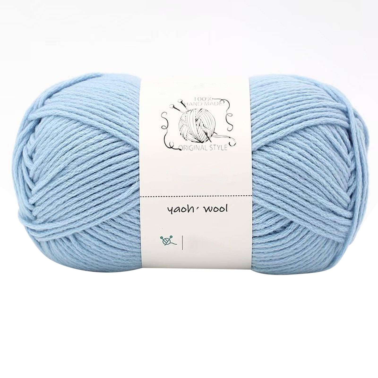 LGCASL Hand-Knitted Yarn #2 Pure White , 1Pc100G Hand Woven Cotton Yarn Soft Crochet Yarn for Hand Knitting Warm Sweater Sofa Cushion Scarf Diy Aqua Blue - Image 1