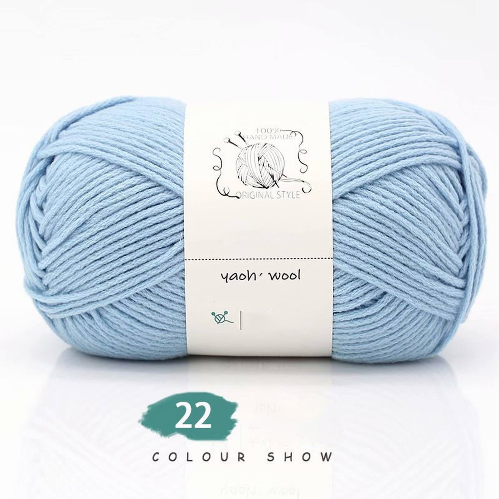 LGCASL Hand-Knitted Yarn #2 Pure White , 1Pc100G Hand Woven Cotton Yarn Soft Crochet Yarn for Hand Knitting Warm Sweater Sofa Cushion Scarf Diy Aqua Blue - Image 2