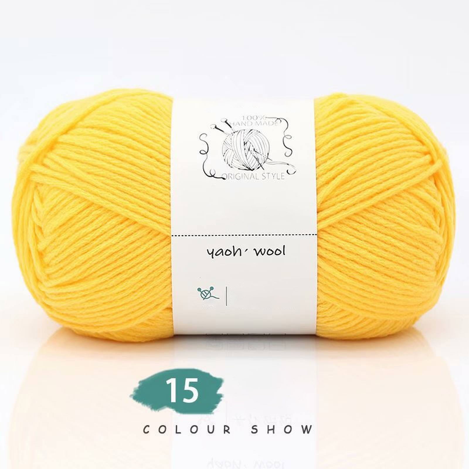 LGCASL Hand-Knitted Yarn #2 Pure White , 1Pc100G Hand Woven Cotton Yarn Soft Crochet Yarn for Hand Knitting Warm Sweater Sofa Cushion Scarf Diy Chicken Yellow - Image 2