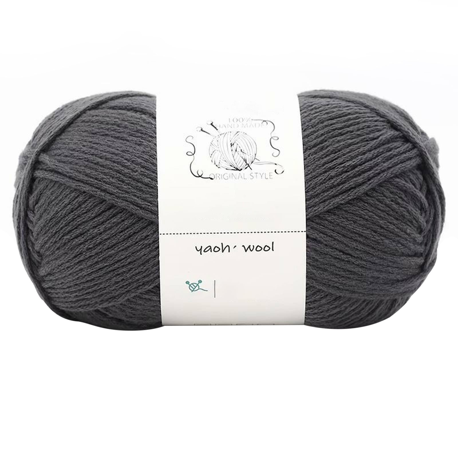 LGCASL Hand-Knitted Yarn #2 Pure White , 1Pc100G Hand Woven Cotton Yarn Soft Crochet Yarn for Hand Knitting Warm Sweater Sofa Cushion Scarf Diy Dark Gray - Image 1