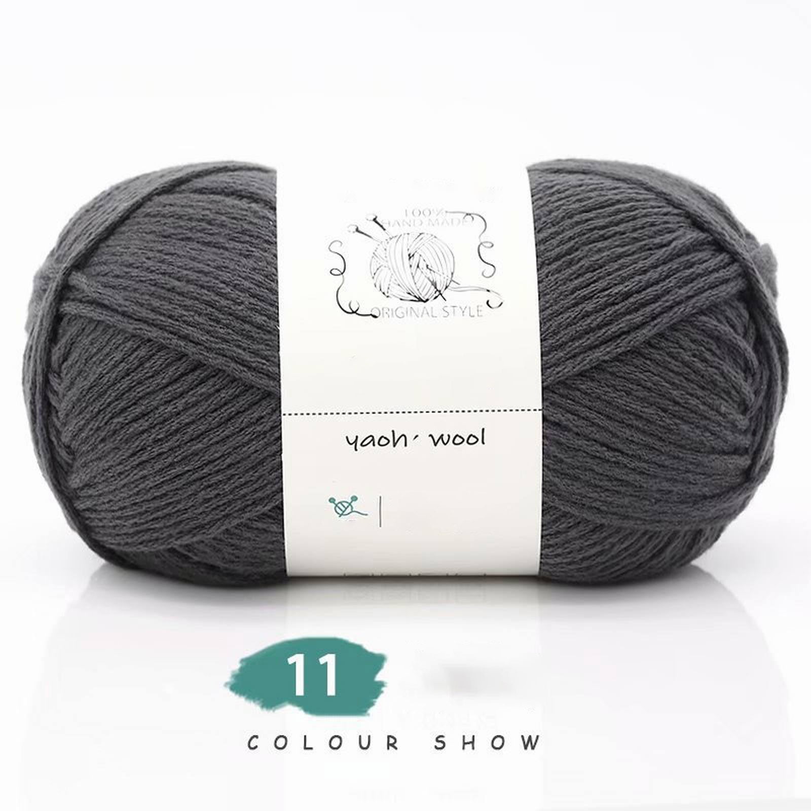 LGCASL Hand-Knitted Yarn #2 Pure White , 1Pc100G Hand Woven Cotton Yarn Soft Crochet Yarn for Hand Knitting Warm Sweater Sofa Cushion Scarf Diy Dark Gray - Image 2