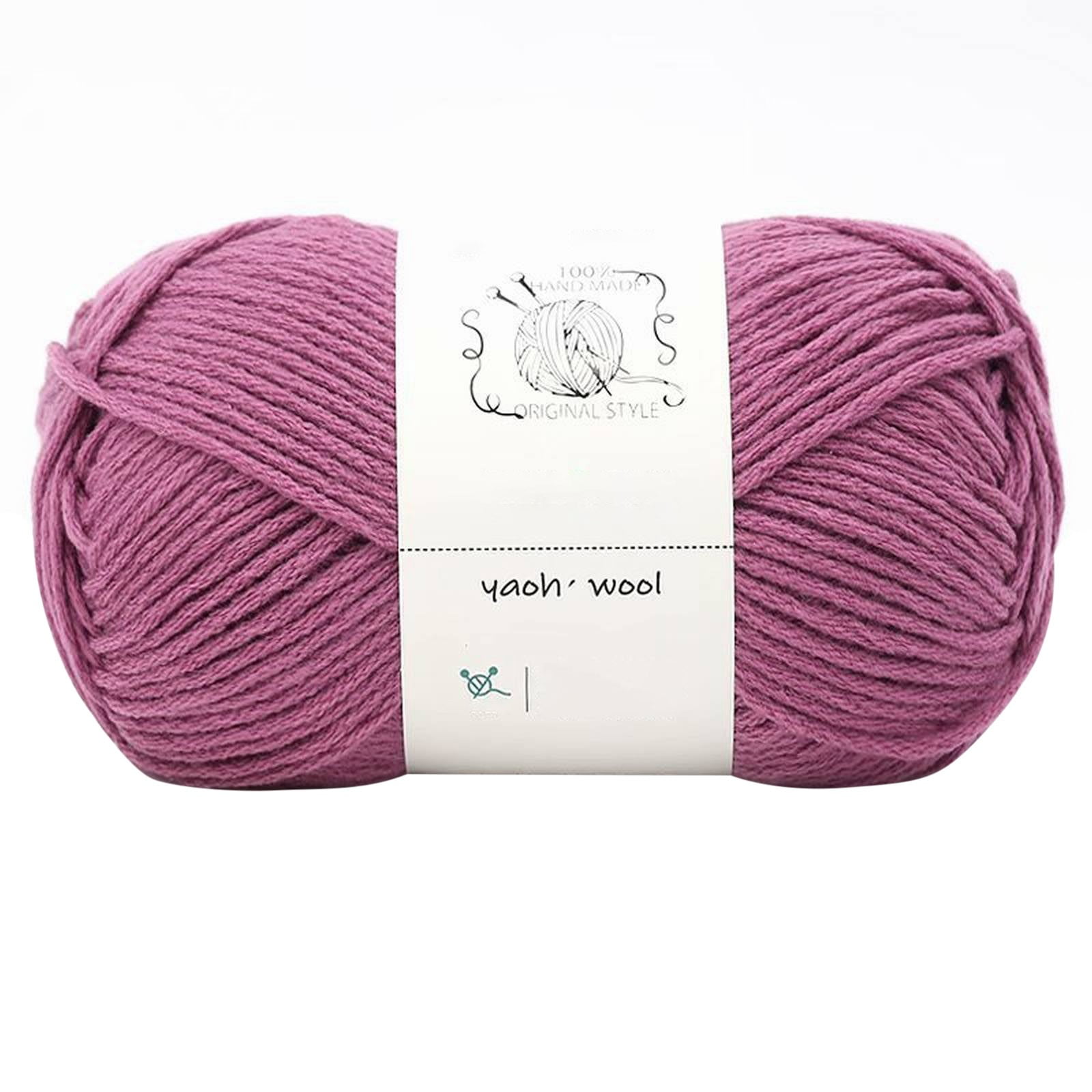 LGCASL Hand-Knitted Yarn #2 Pure White , 1Pc100G Hand Woven Cotton Yarn Soft Crochet Yarn for Hand Knitting Warm Sweater Sofa Cushion Scarf Diy Dark Purple - Image 1