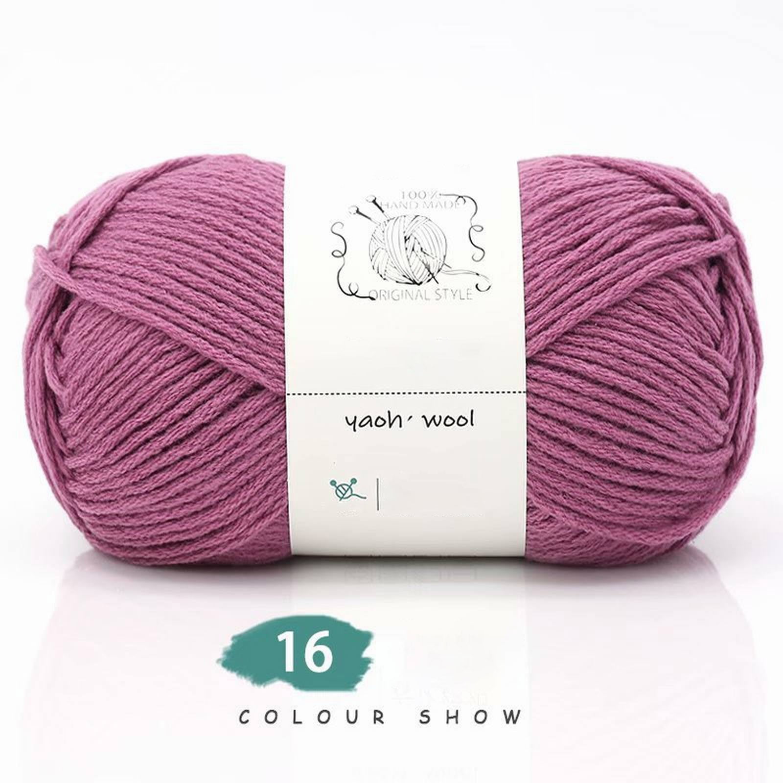 LGCASL Hand-Knitted Yarn #2 Pure White , 1Pc100G Hand Woven Cotton Yarn Soft Crochet Yarn for Hand Knitting Warm Sweater Sofa Cushion Scarf Diy Dark Purple - Image 2