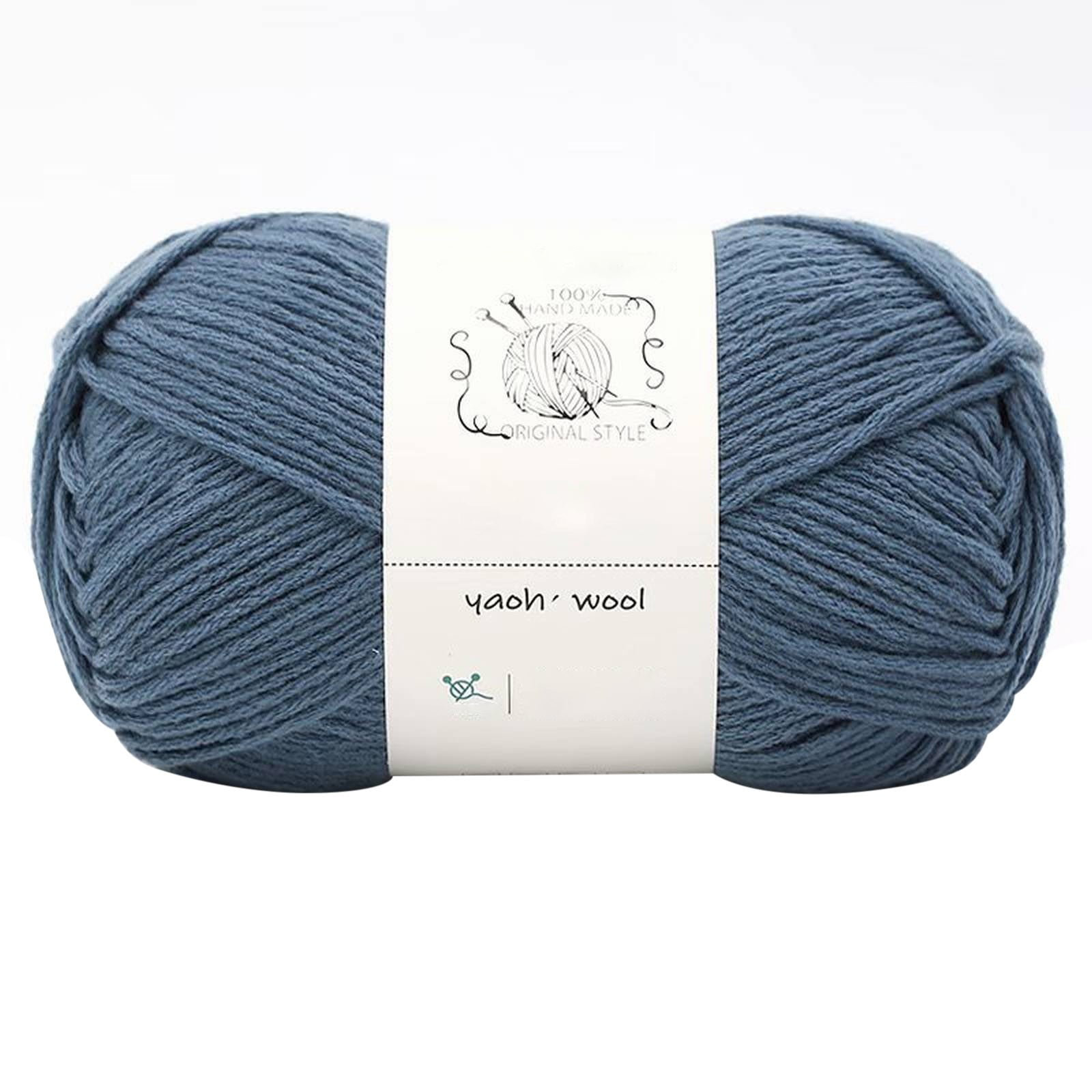 LGCASL Hand-Knitted Yarn #2 Pure White , 1Pc100G Hand Woven Cotton Yarn Soft Crochet Yarn for Hand Knitting Warm Sweater Sofa Cushion Scarf Diy Denim Blue - Image 1