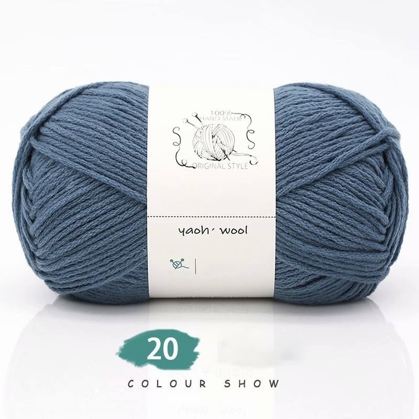 LGCASL Hand-Knitted Yarn #2 Pure White , 1Pc100G Hand Woven Cotton Yarn Soft Crochet Yarn for Hand Knitting Warm Sweater Sofa Cushion Scarf Diy Denim Blue - Image 2
