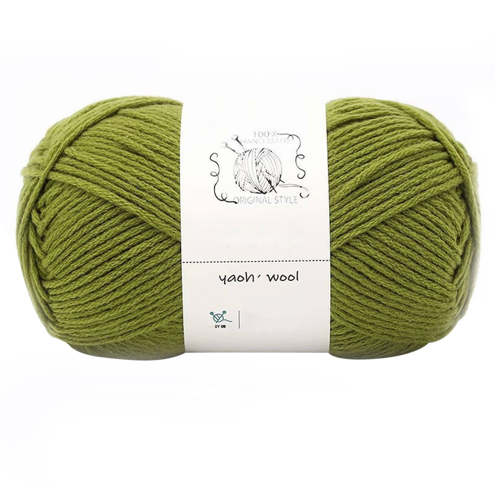 LGCASL Hand-Knitted Yarn #2 Pure White , 1Pc100G Hand Woven Cotton Yarn Soft Crochet Yarn for Hand Knitting Warm Sweater Sofa Cushion Scarf Diy Ebony Green - Image 1