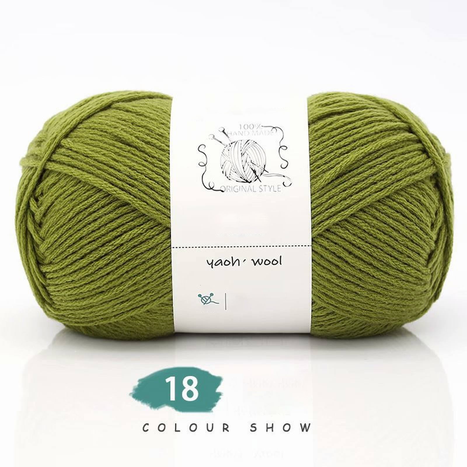 LGCASL Hand-Knitted Yarn #2 Pure White , 1Pc100G Hand Woven Cotton Yarn Soft Crochet Yarn for Hand Knitting Warm Sweater Sofa Cushion Scarf Diy Ebony Green - Image 2