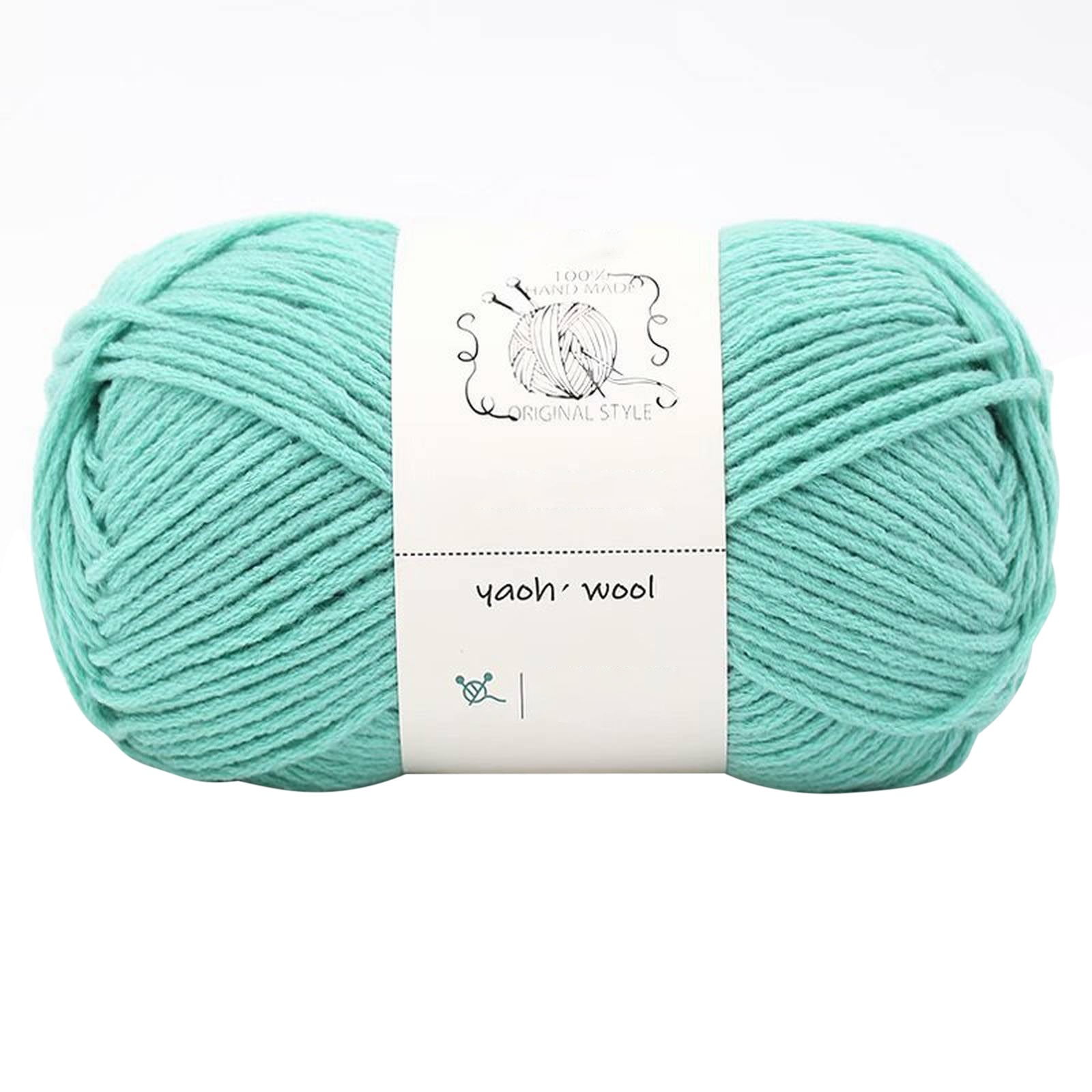 LGCASL Hand-Knitted Yarn #2 Pure White , 1Pc100G Hand Woven Cotton Yarn Soft Crochet Yarn for Hand Knitting Warm Sweater Sofa Cushion Scarf Diy Interlaced Teal - Image 1