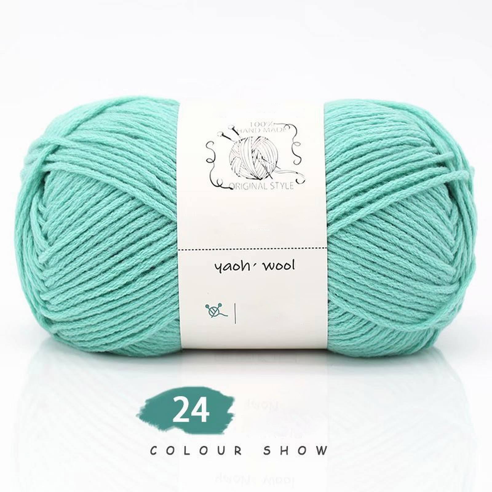 LGCASL Hand-Knitted Yarn #2 Pure White , 1Pc100G Hand Woven Cotton Yarn Soft Crochet Yarn for Hand Knitting Warm Sweater Sofa Cushion Scarf Diy Interlaced Teal - Image 2