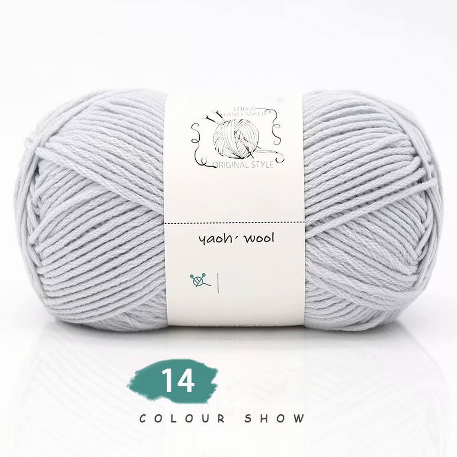 LGCASL Hand-Knitted Yarn #2 Pure White , 1Pc100G Hand Woven Cotton Yarn Soft Crochet Yarn for Hand Knitting Warm Sweater Sofa Cushion Scarf Diy Light Gray - Image 2