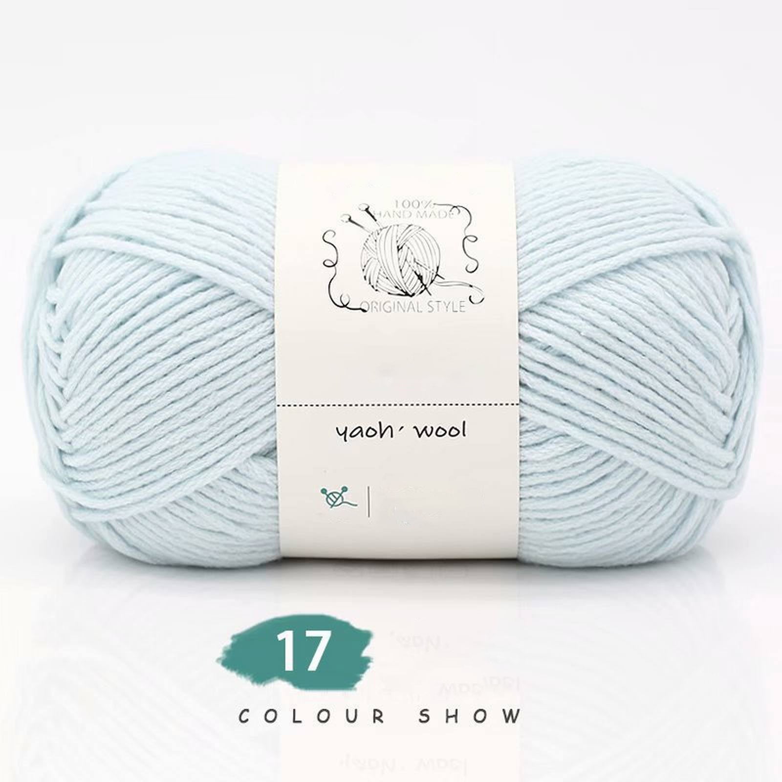 LGCASL Hand-Knitted Yarn #2 Pure White , 1Pc100G Hand Woven Cotton Yarn Soft Crochet Yarn for Hand Knitting Warm Sweater Sofa Cushion Scarf Diy Light blue - Image 2