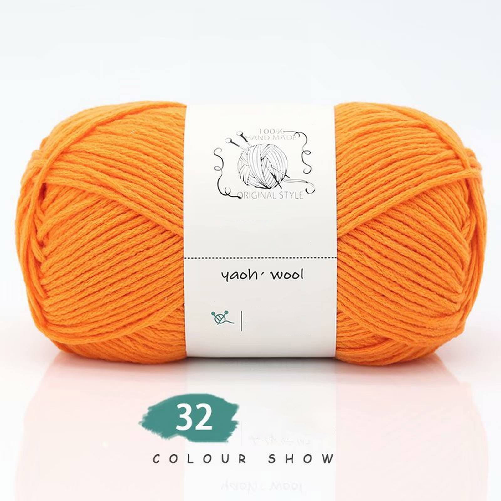 LGCASL Hand-Knitted Yarn #2 Pure White , 1Pc100G Hand Woven Cotton Yarn Soft Crochet Yarn for Hand Knitting Warm Sweater Sofa Cushion Scarf Diy Orange - Image 2
