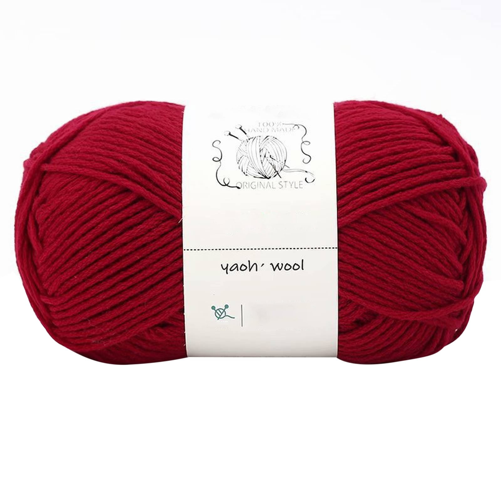 LGCASL Hand-Knitted Yarn #2 Pure White , 1Pc100G Hand Woven Cotton Yarn Soft Crochet Yarn for Hand Knitting Warm Sweater Sofa Cushion Scarf Diy Red - Image 1
