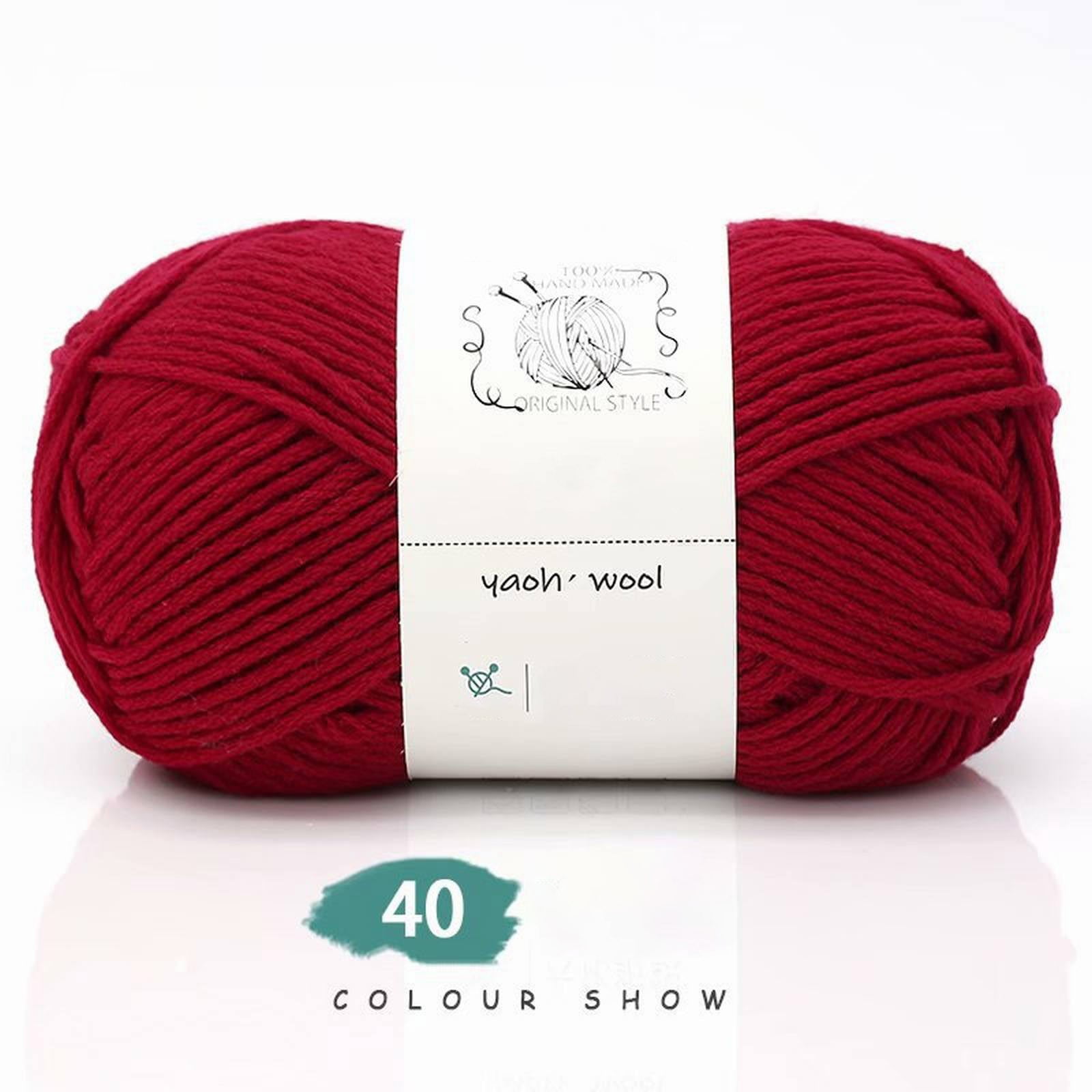 LGCASL Hand-Knitted Yarn #2 Pure White , 1Pc100G Hand Woven Cotton Yarn Soft Crochet Yarn for Hand Knitting Warm Sweater Sofa Cushion Scarf Diy Red - Image 2