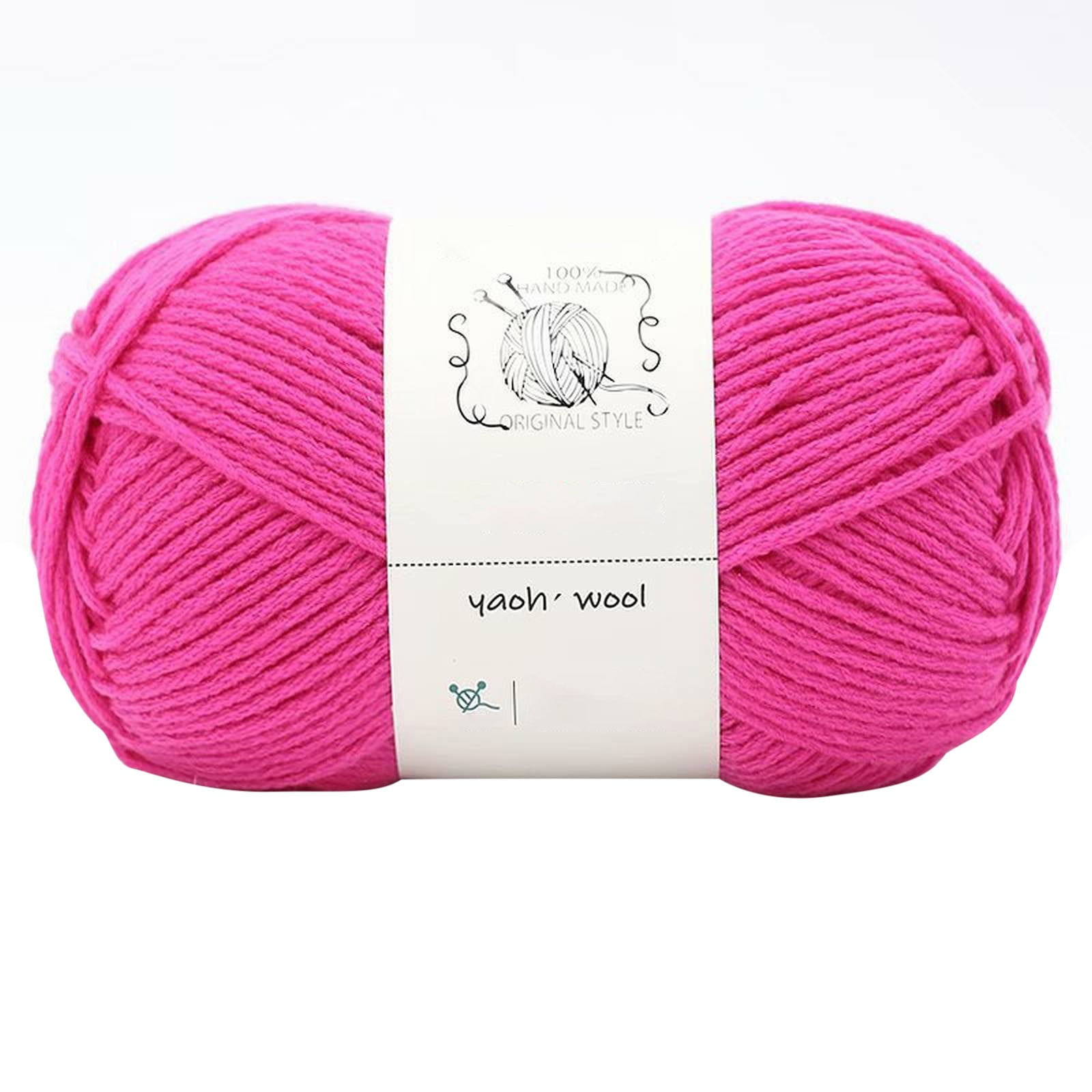 LGCASL Hand-Knitted Yarn #2 Pure White , 1Pc100G Hand Woven Cotton Yarn Soft Crochet Yarn for Hand Knitting Warm Sweater Sofa Cushion Scarf Diy Rose Red - Image 1