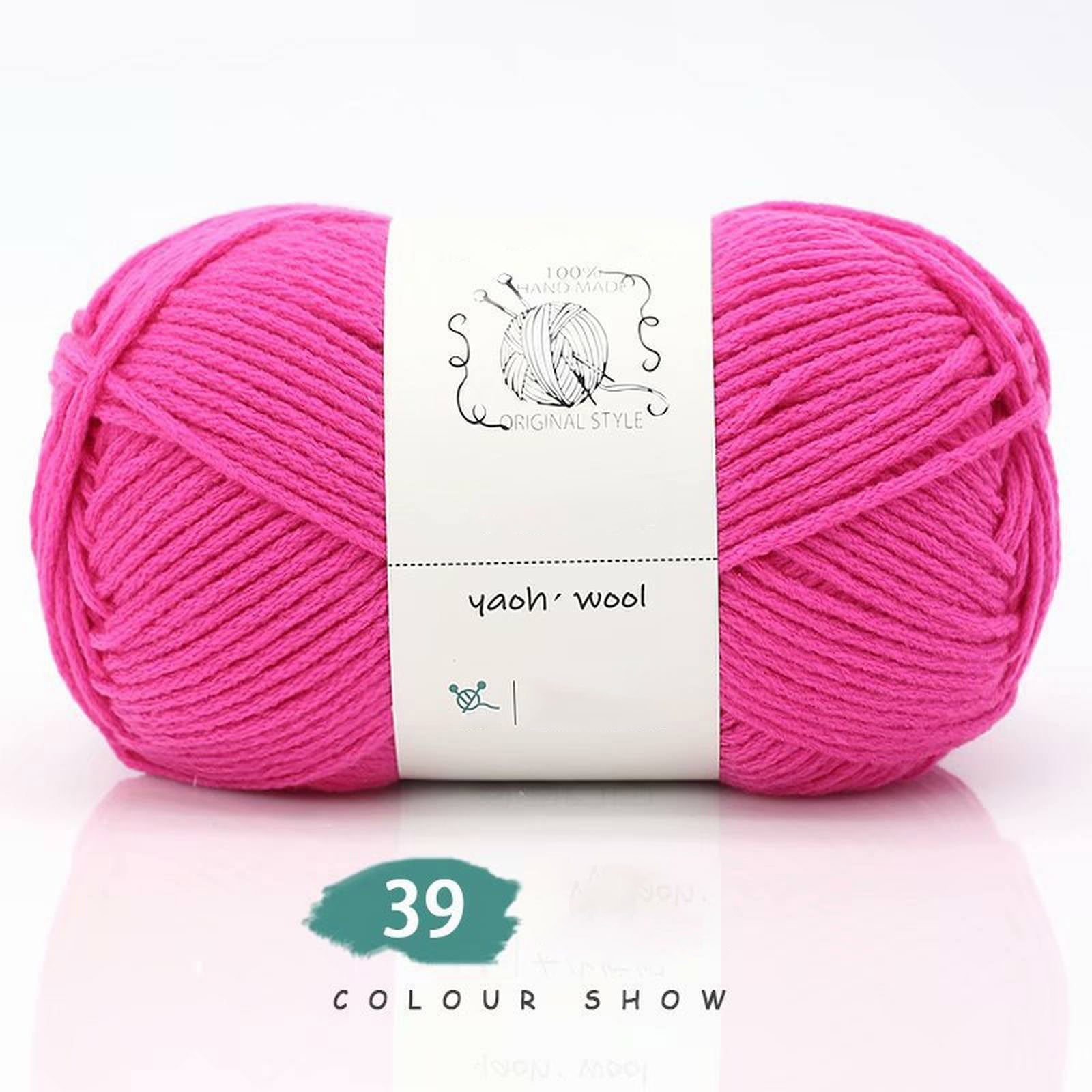 LGCASL Hand-Knitted Yarn #2 Pure White , 1Pc100G Hand Woven Cotton Yarn Soft Crochet Yarn for Hand Knitting Warm Sweater Sofa Cushion Scarf Diy Rose Red - Image 2