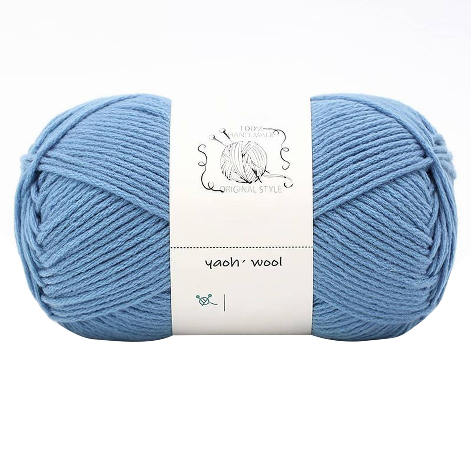 LGCASL Hand-Knitted Yarn #2 Pure White , 1Pc100G Hand Woven Cotton Yarn Soft Crochet Yarn for Hand Knitting Warm Sweater Sofa Cushion Scarf Diy Sky Blue - Image 1
