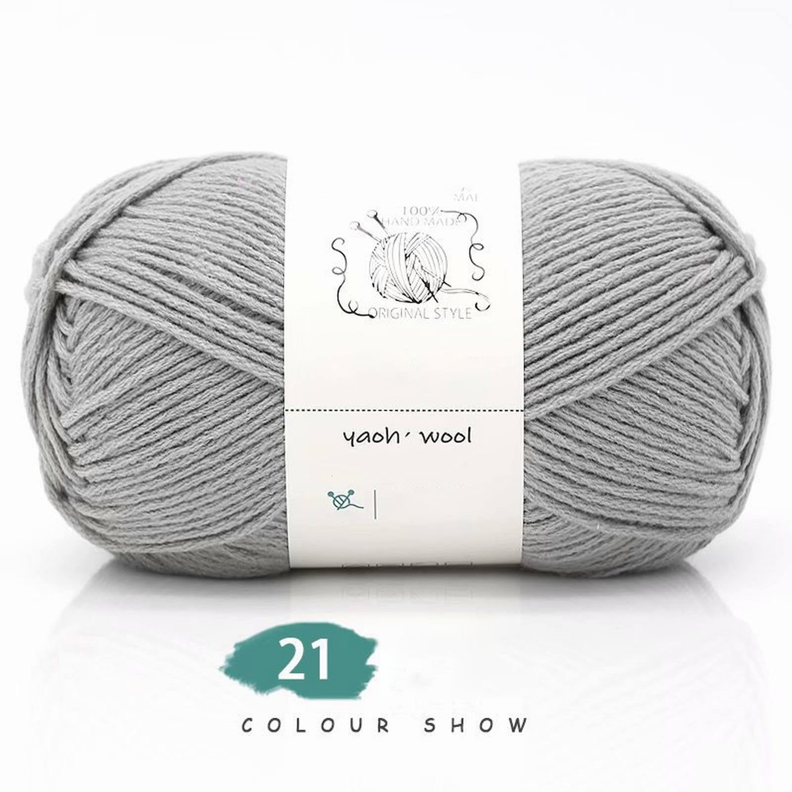 LGCASL Hand-Knitted Yarn #2 Pure White , 1Pc100G Hand Woven Cotton Yarn Soft Crochet Yarn for Hand Knitting Warm Sweater Sofa Cushion Scarf Diy Smoky Gray - Image 2