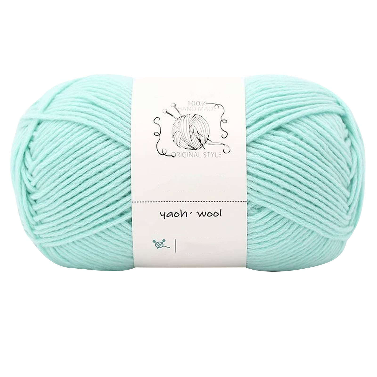 LGCASL Hand-Knitted Yarn #2 Pure White , 1Pc100G Hand Woven Cotton Yarn Soft Crochet Yarn for Hand Knitting Warm Sweater Sofa Cushion Scarf Diy Teal - Image 1