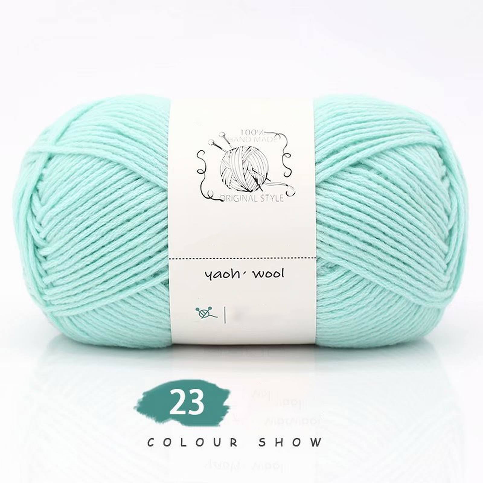 LGCASL Hand-Knitted Yarn #2 Pure White , 1Pc100G Hand Woven Cotton Yarn Soft Crochet Yarn for Hand Knitting Warm Sweater Sofa Cushion Scarf Diy Teal - Image 2