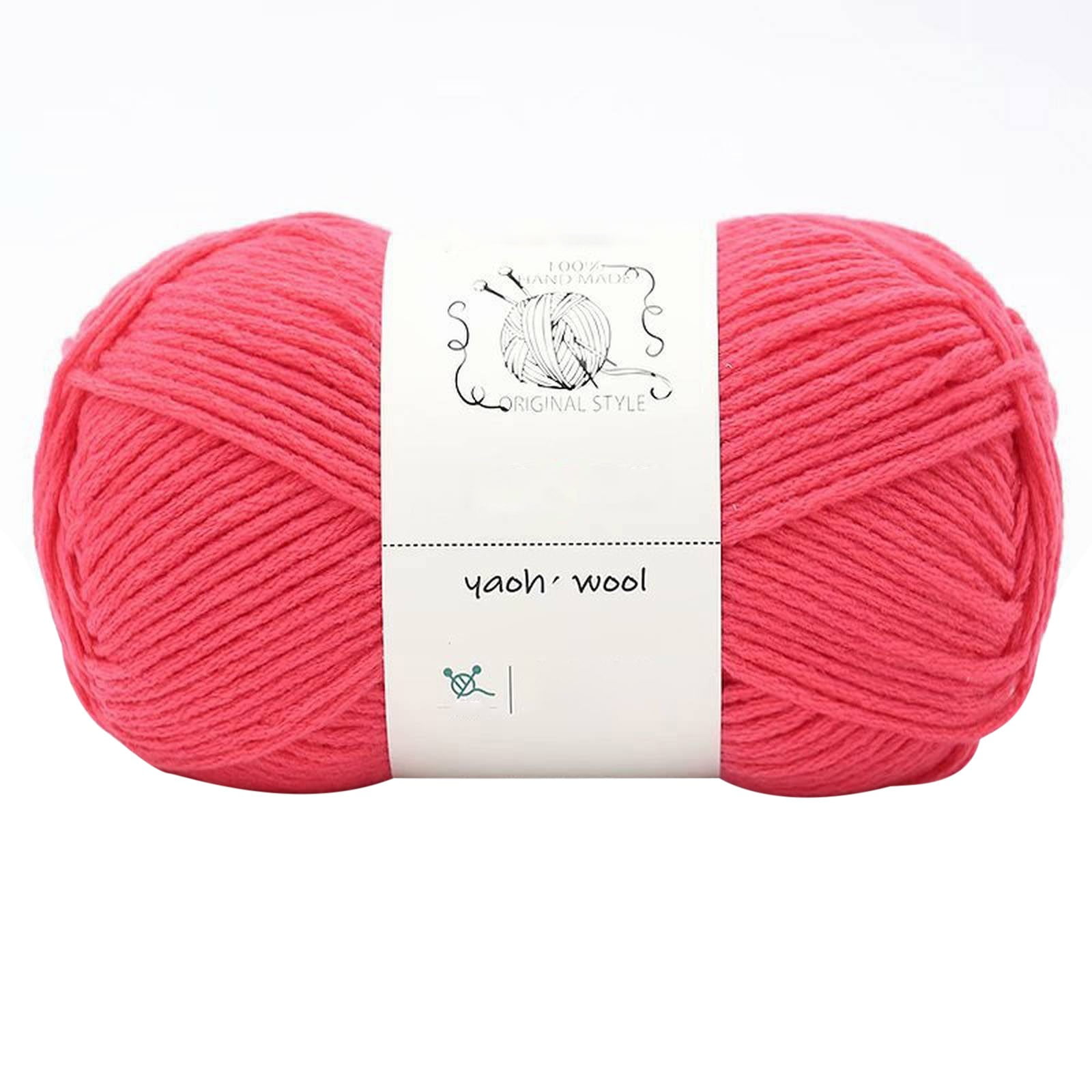 LGCASL Hand-Knitted Yarn #2 Pure White , 1Pc100G Hand Woven Cotton Yarn Soft Crochet Yarn for Hand Knitting Warm Sweater Sofa Cushion Scarf Diy Watermelon red - Image 1