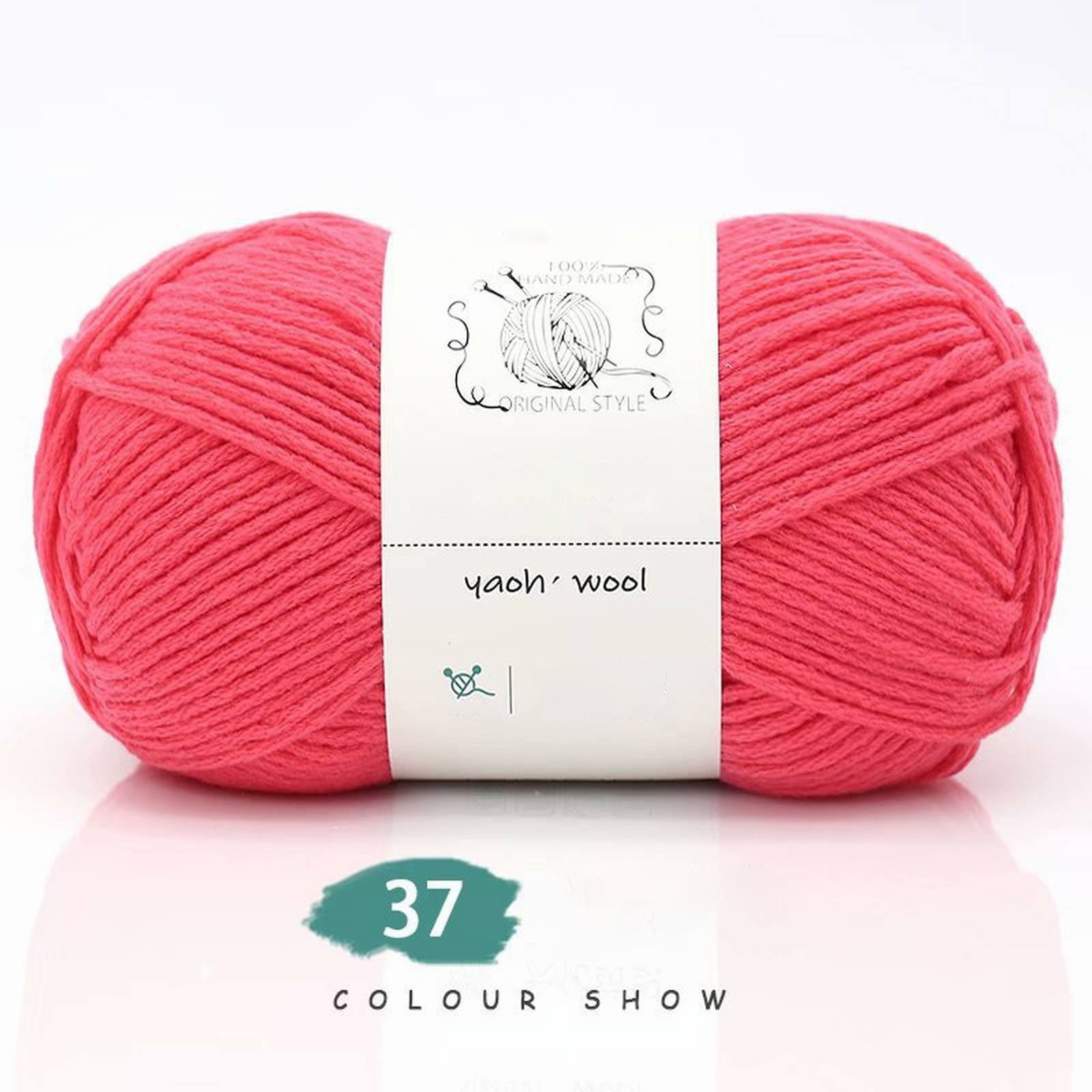 LGCASL Hand-Knitted Yarn #2 Pure White , 1Pc100G Hand Woven Cotton Yarn Soft Crochet Yarn for Hand Knitting Warm Sweater Sofa Cushion Scarf Diy Watermelon red - Image 2