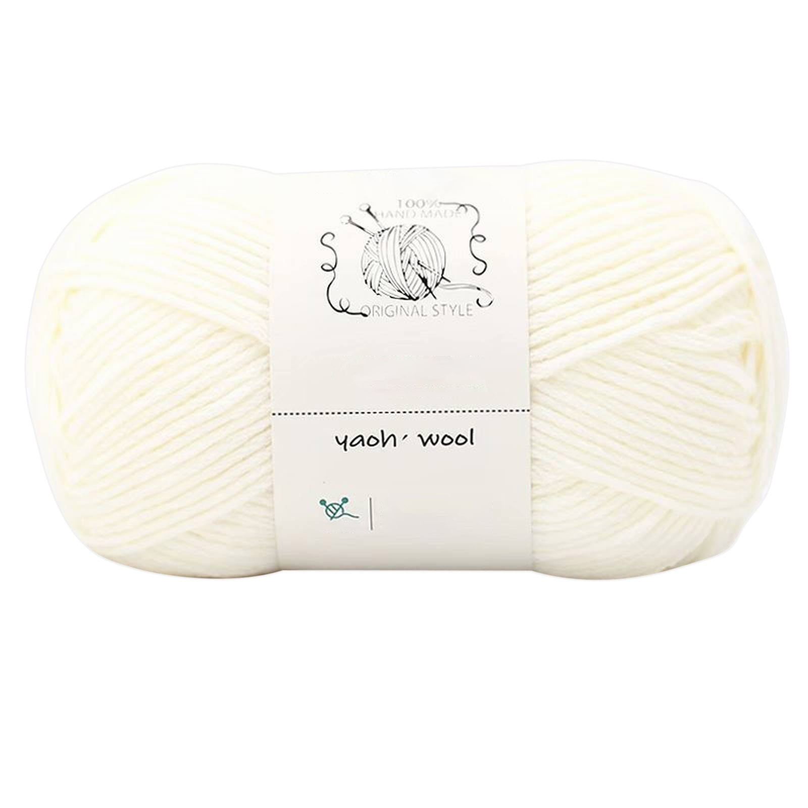 LGCASL Hand-Knitted Yarn #2 Pure White , 1Pc100G Hand Woven Cotton Yarn Soft Crochet Yarn for Hand Knitting Warm Sweater Sofa Cushion Scarf Diy White - Image 1