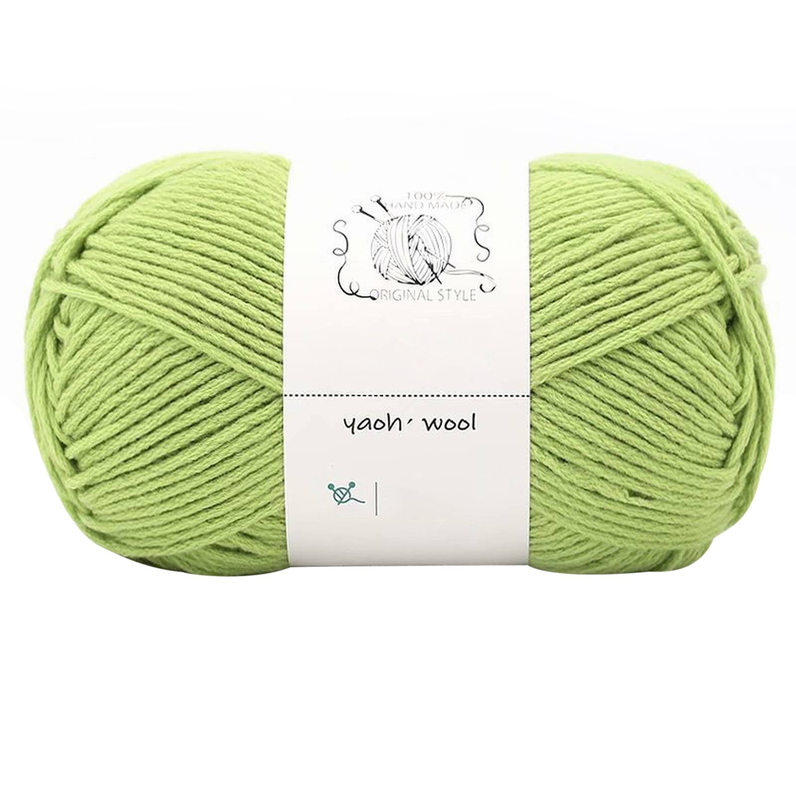 LGCASL Hand-Knitted Yarn #2 Pure White , 1Pc100G Hand Woven Cotton Yarn Soft Crochet Yarn for Hand Knitting Warm Sweater Sofa Cushion Scarf Diy autumn green - Image 1