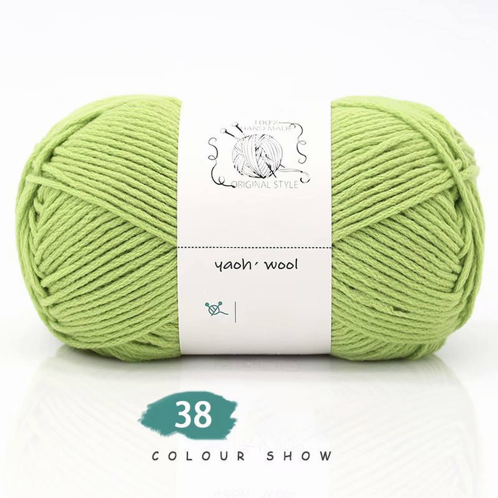 LGCASL Hand-Knitted Yarn #2 Pure White , 1Pc100G Hand Woven Cotton Yarn Soft Crochet Yarn for Hand Knitting Warm Sweater Sofa Cushion Scarf Diy autumn green - Image 2