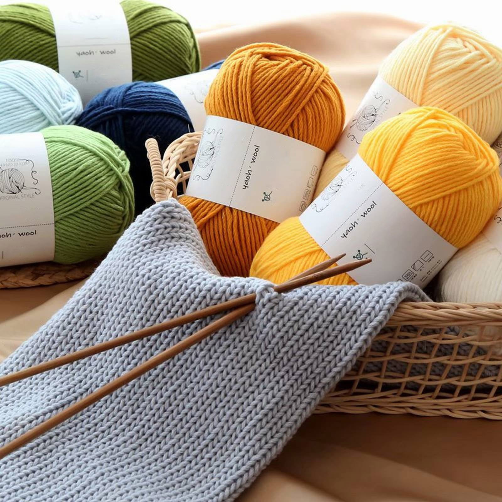 LGCASL Hand-Knitted Yarn #2 Pure White , 1Pc100G Hand Woven Cotton Yarn Soft Crochet Yarn for Hand Knitting Warm Sweater Sofa Cushion Scarf Diy autumn green - Image 4