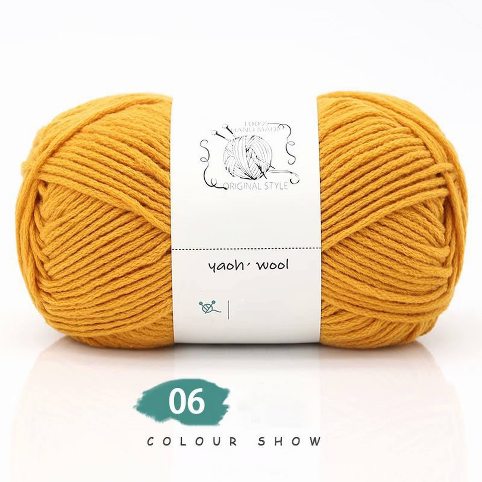 LGCASL Hand-Knitted Yarn #2 Pure White , 1Pc100G Hand Woven Cotton Yarn Soft Crochet Yarn for Hand Knitting Warm Sweater Sofa Cushion Scarf Diy autumn yellow - Image 2