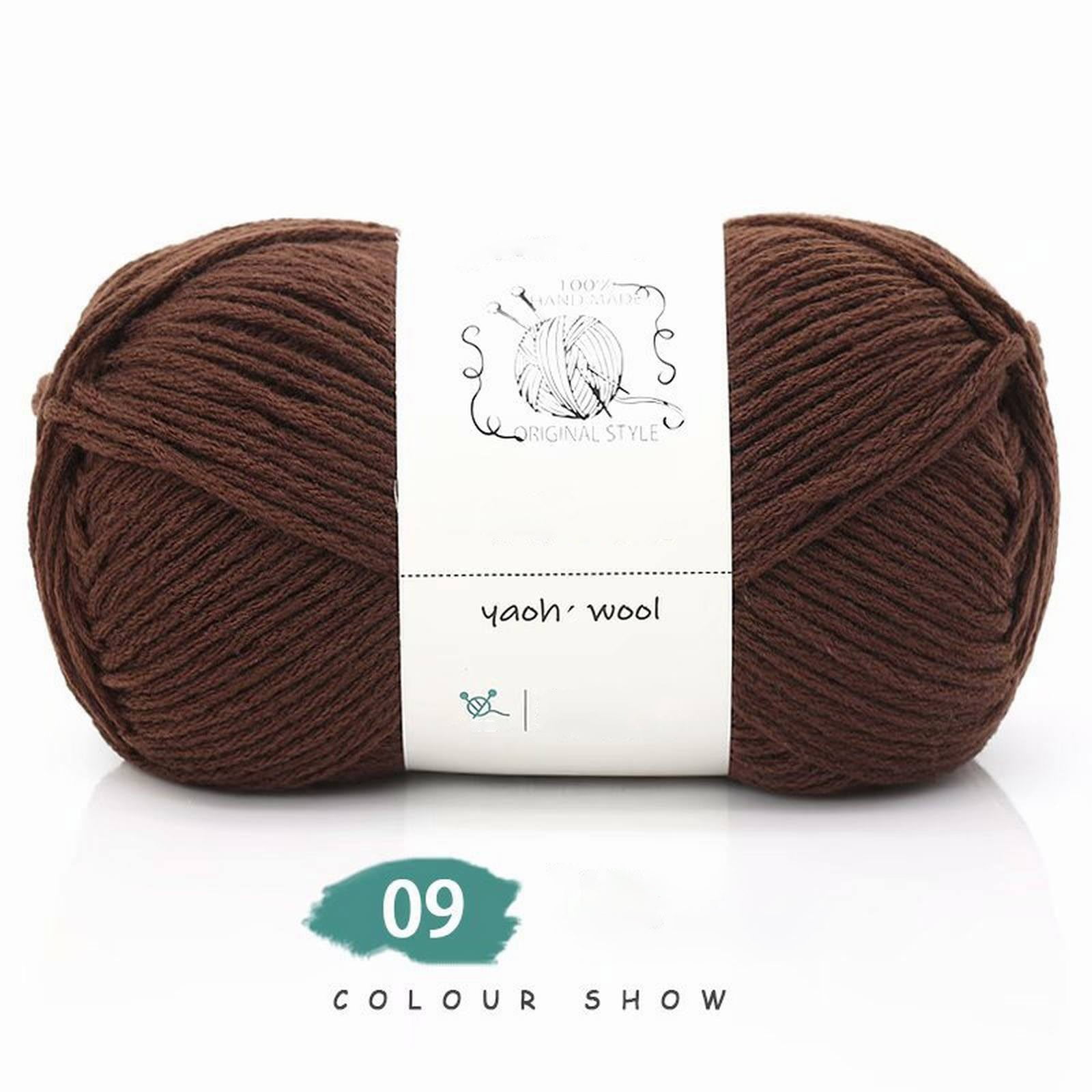 LGCASL Hand-Knitted Yarn #2 Pure White , 1Pc100G Hand Woven Cotton Yarn Soft Crochet Yarn for Hand Knitting Warm Sweater Sofa Cushion Scarf Diy dark coffee - Image 2