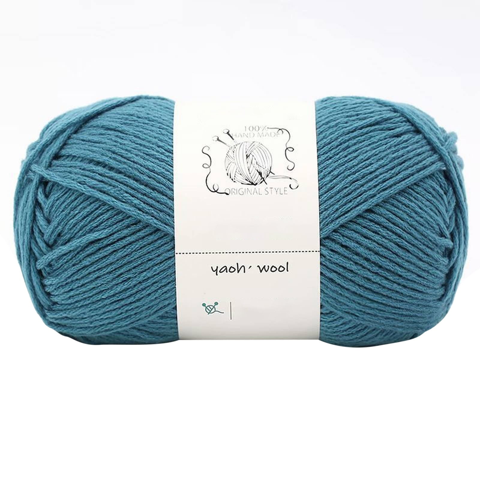 LGCASL Hand-Knitted Yarn #2 Pure White , 1Pc100G Hand Woven Cotton Yarn Soft Crochet Yarn for Hand Knitting Warm Sweater Sofa Cushion Scarf Diy dark green - Image 1