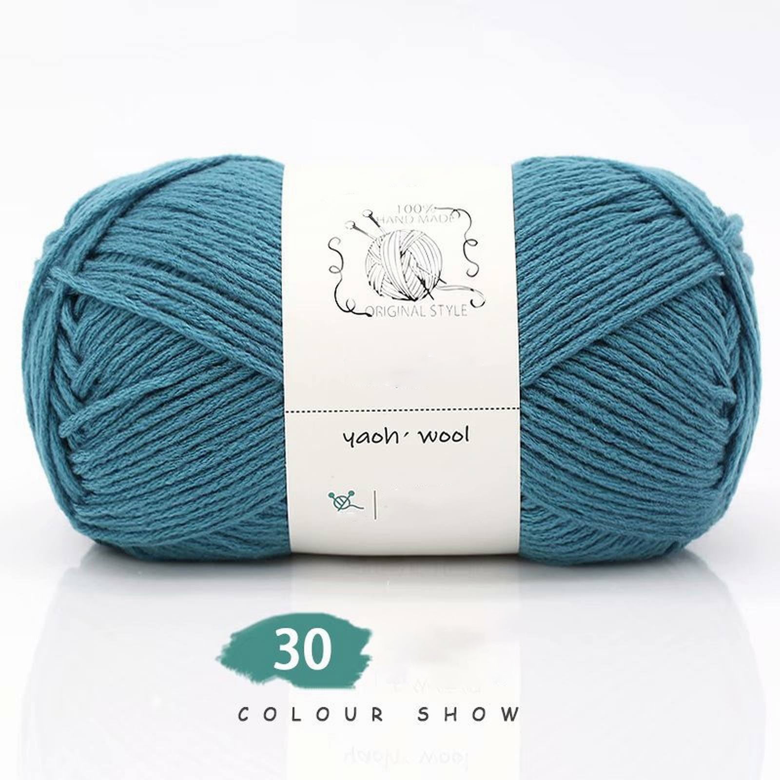 LGCASL Hand-Knitted Yarn #2 Pure White , 1Pc100G Hand Woven Cotton Yarn Soft Crochet Yarn for Hand Knitting Warm Sweater Sofa Cushion Scarf Diy dark green - Image 2