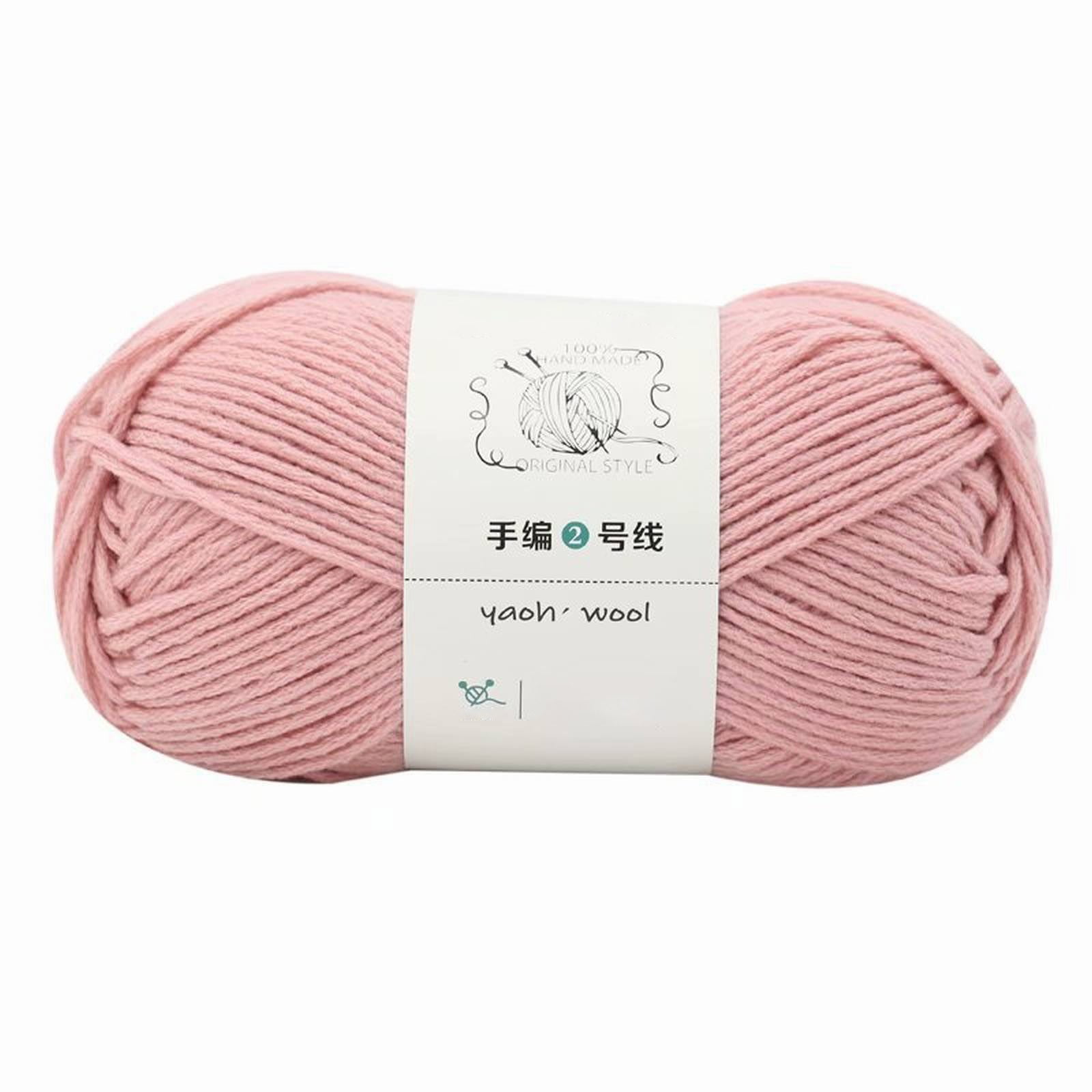 LGCASL Hand-Knitted Yarn #2 Pure White , 1Pc100G Hand Woven Cotton Yarn Soft Crochet Yarn for Hand Knitting Warm Sweater Sofa Cushion Scarf Diy dark pink - Image 1