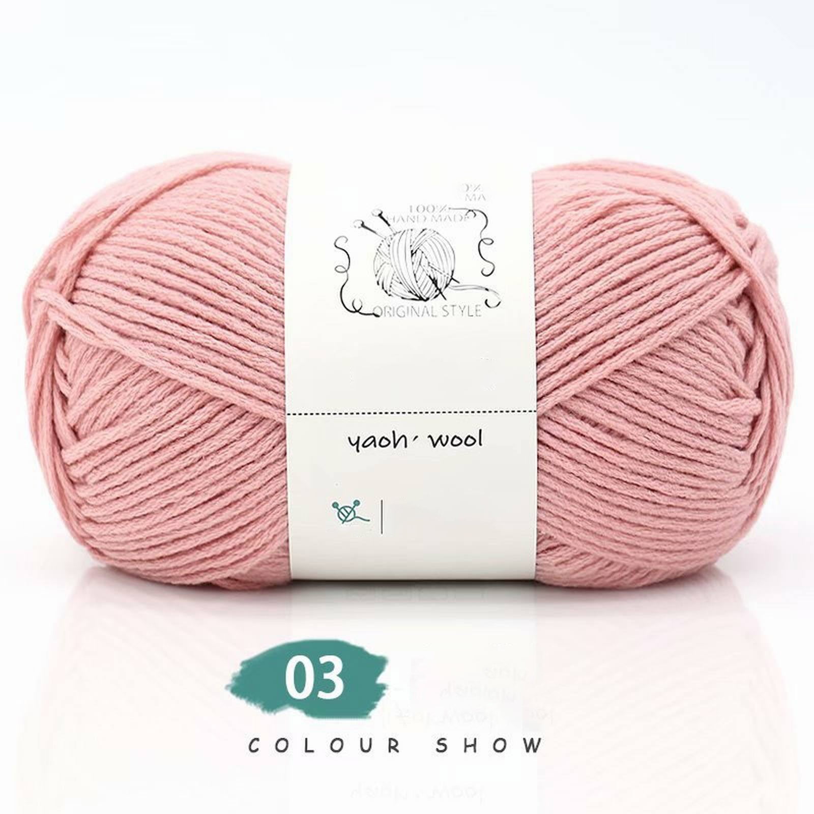 LGCASL Hand-Knitted Yarn #2 Pure White , 1Pc100G Hand Woven Cotton Yarn Soft Crochet Yarn for Hand Knitting Warm Sweater Sofa Cushion Scarf Diy dark pink - Image 2