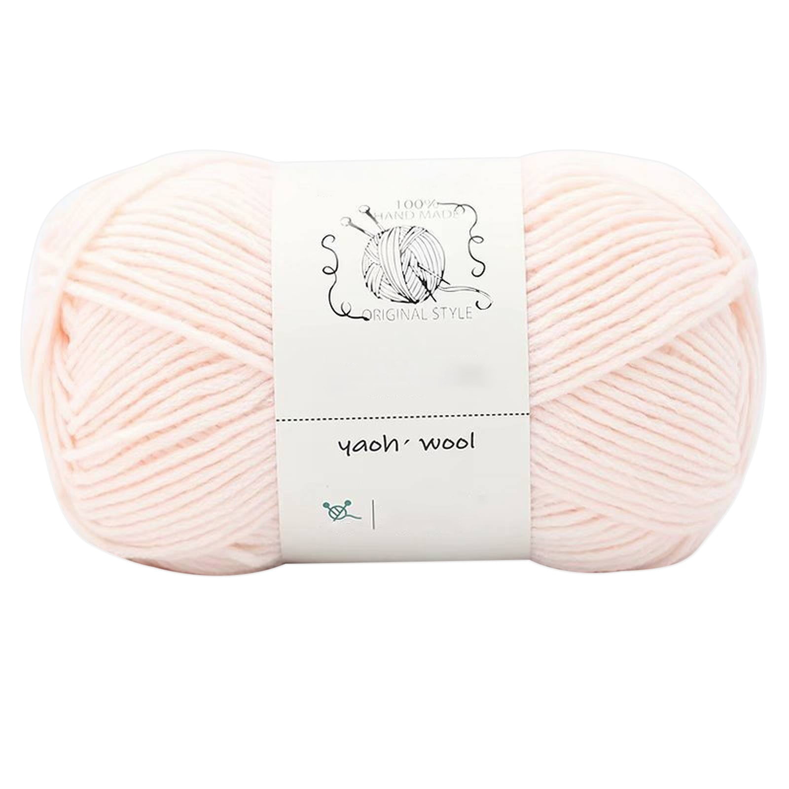 LGCASL Hand-Knitted Yarn #2 Pure White , 1Pc100G Hand Woven Cotton Yarn Soft Crochet Yarn for Hand Knitting Warm Sweater Sofa Cushion Scarf Diy light pink - Image 1