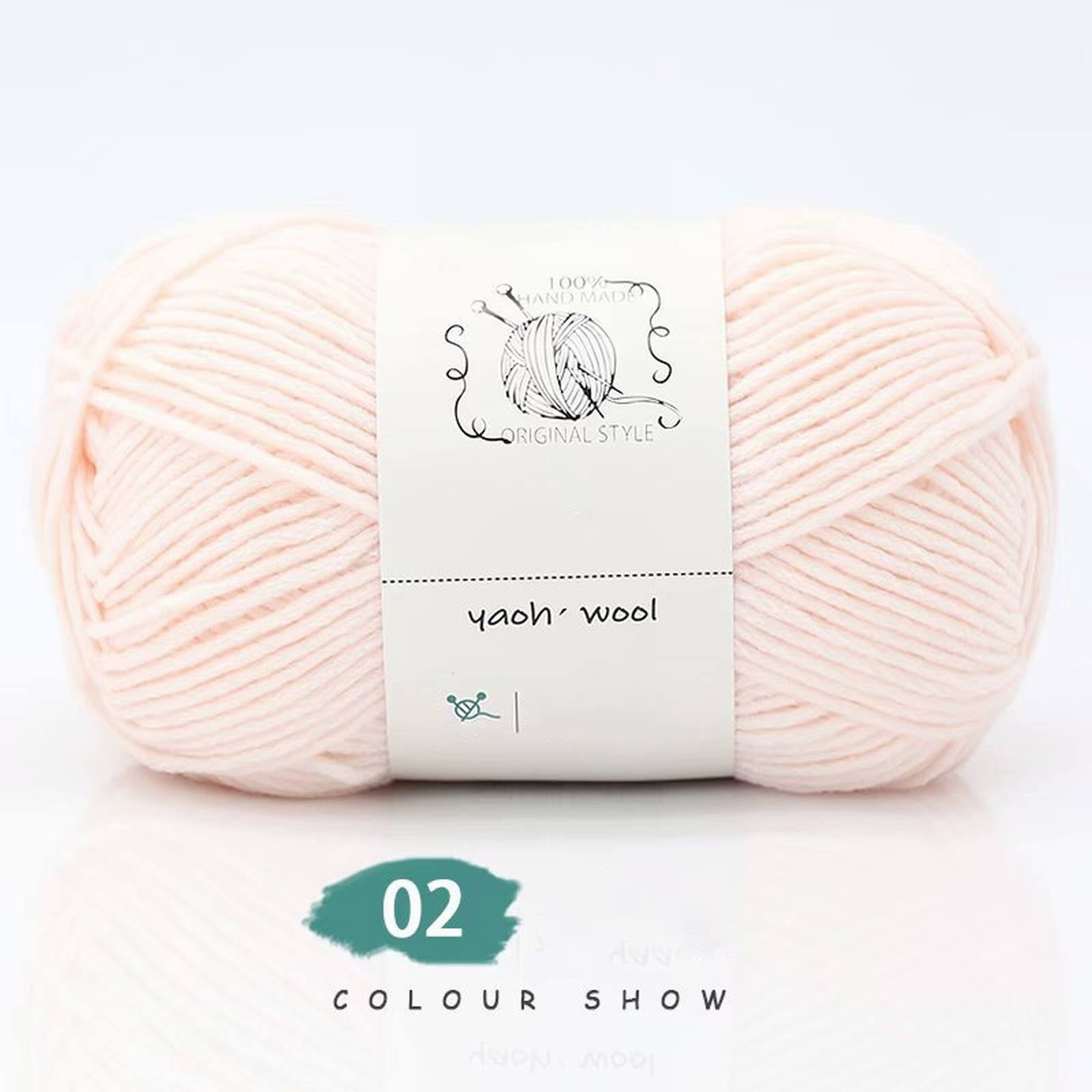 LGCASL Hand-Knitted Yarn #2 Pure White , 1Pc100G Hand Woven Cotton Yarn Soft Crochet Yarn for Hand Knitting Warm Sweater Sofa Cushion Scarf Diy light pink - Image 2