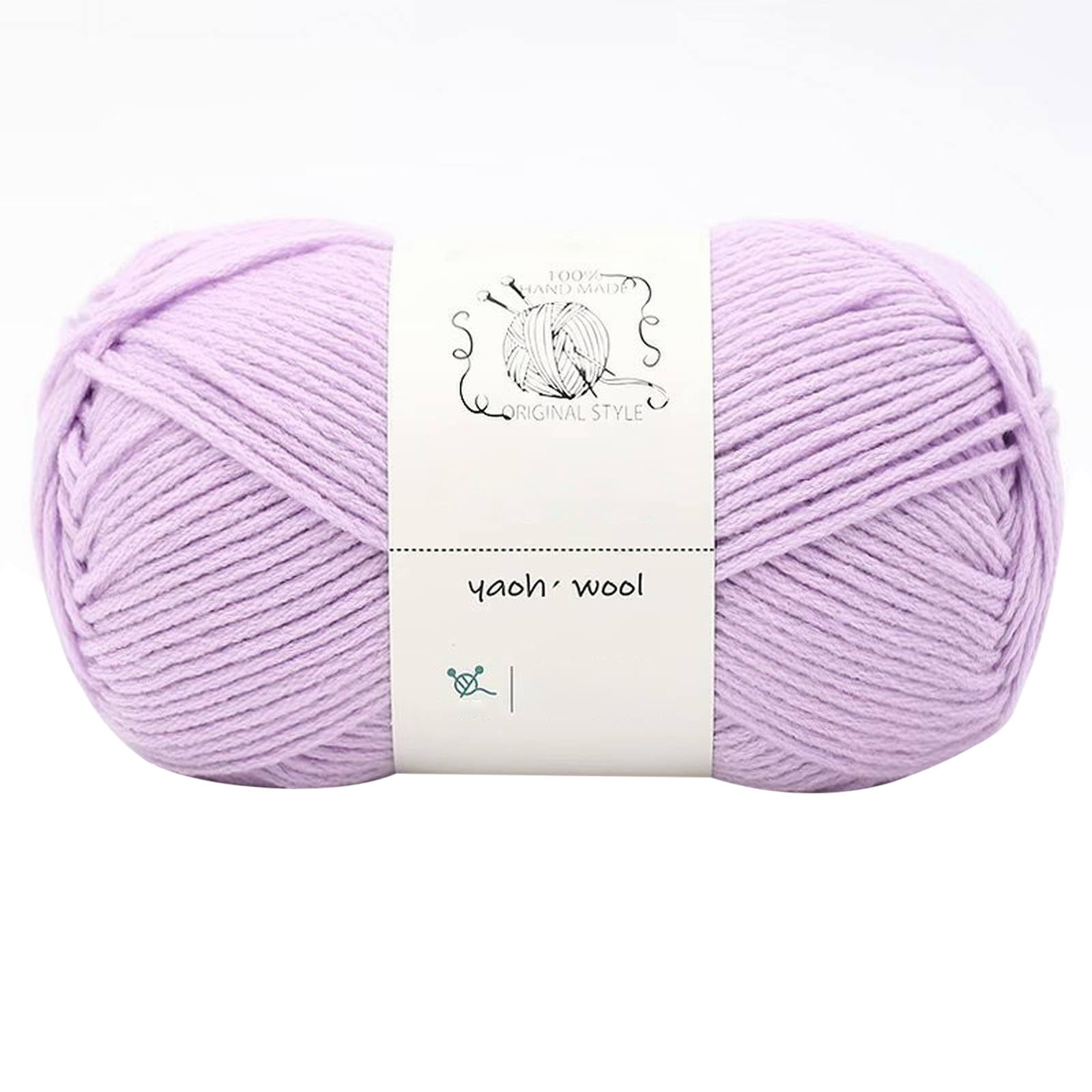 LGCASL Hand-Knitted Yarn #2 Pure White , 1Pc100G Hand Woven Cotton Yarn Soft Crochet Yarn for Hand Knitting Warm Sweater Sofa Cushion Scarf Diy lilac - Image 1