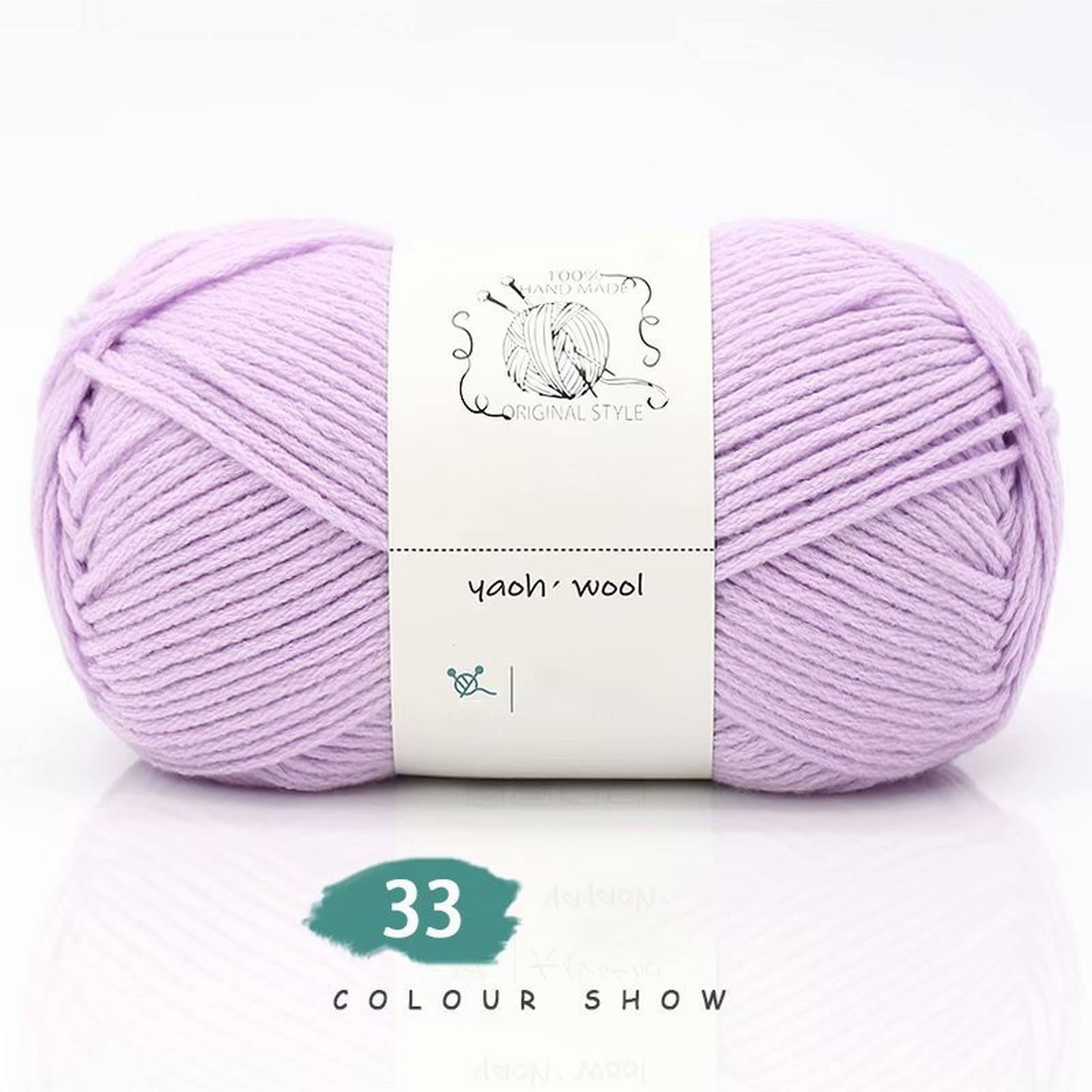 LGCASL Hand-Knitted Yarn #2 Pure White , 1Pc100G Hand Woven Cotton Yarn Soft Crochet Yarn for Hand Knitting Warm Sweater Sofa Cushion Scarf Diy lilac - Image 2