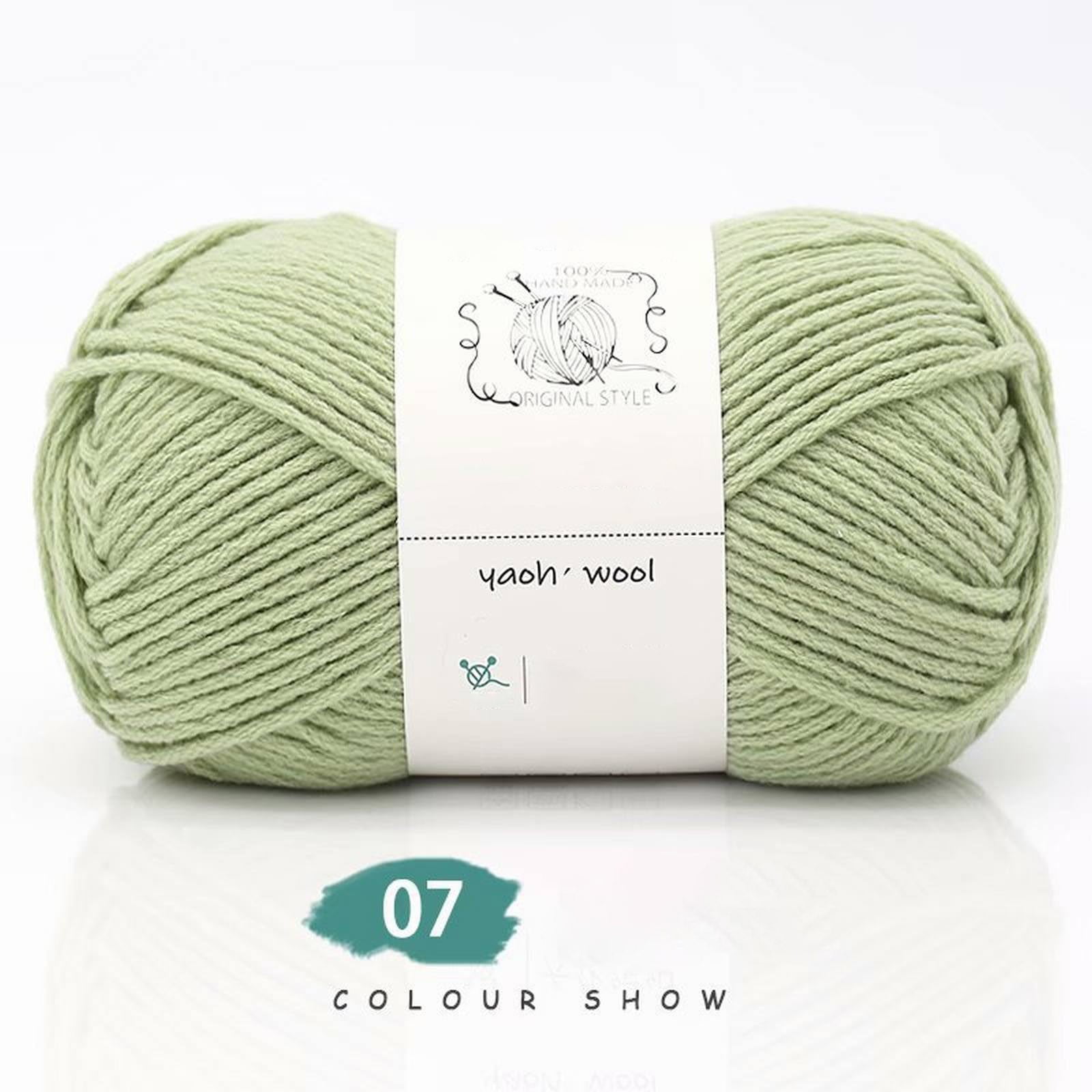 LGCASL Hand-Knitted Yarn #2 Pure White , 1Pc100G Hand Woven Cotton Yarn Soft Crochet Yarn for Hand Knitting Warm Sweater Sofa Cushion Scarf Diy red bean paste green - Image 2