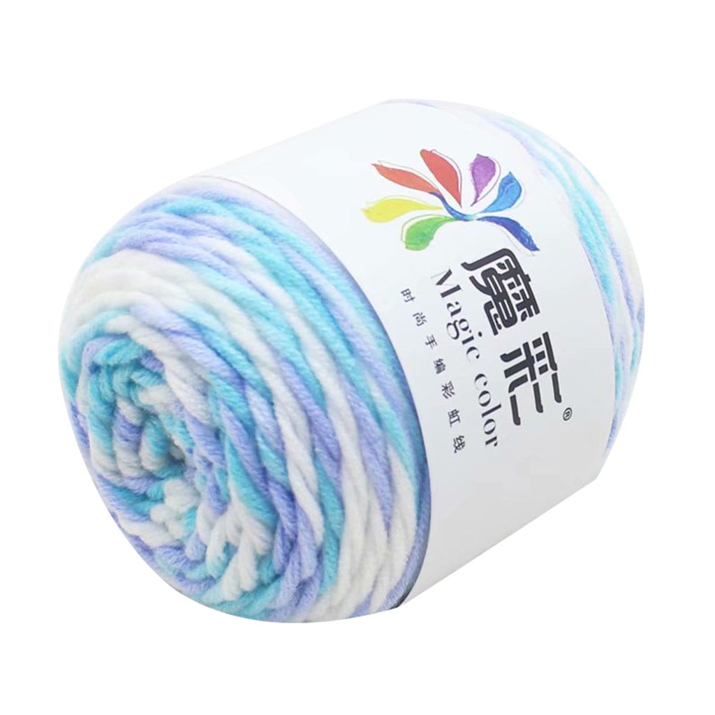 LGCASL Red and Pink Yarn, 5 Strands of Rainbow Cotton Crochet Diy Sweater Scarf Line Cotton Wool Thread No.17 Purple Music, Diy Colorful Yarn NO.03 Clear Water Blue - Image 1