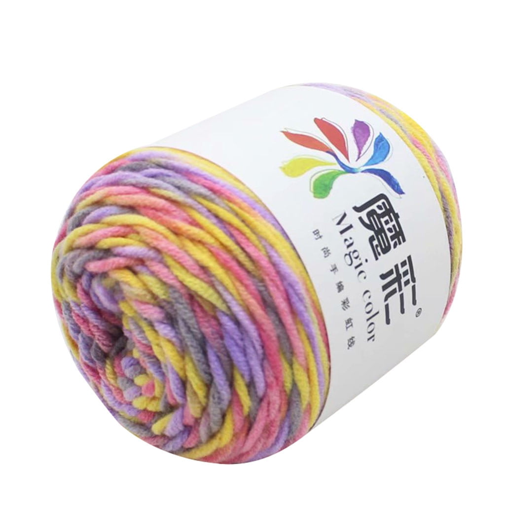 LGCASL Red and Pink Yarn, 5 Strands of Rainbow Cotton Crochet Diy Sweater Scarf Line Cotton Wool Thread No.17 Purple Music, Diy Colorful Yarn NO.10 Colorful - Image 1