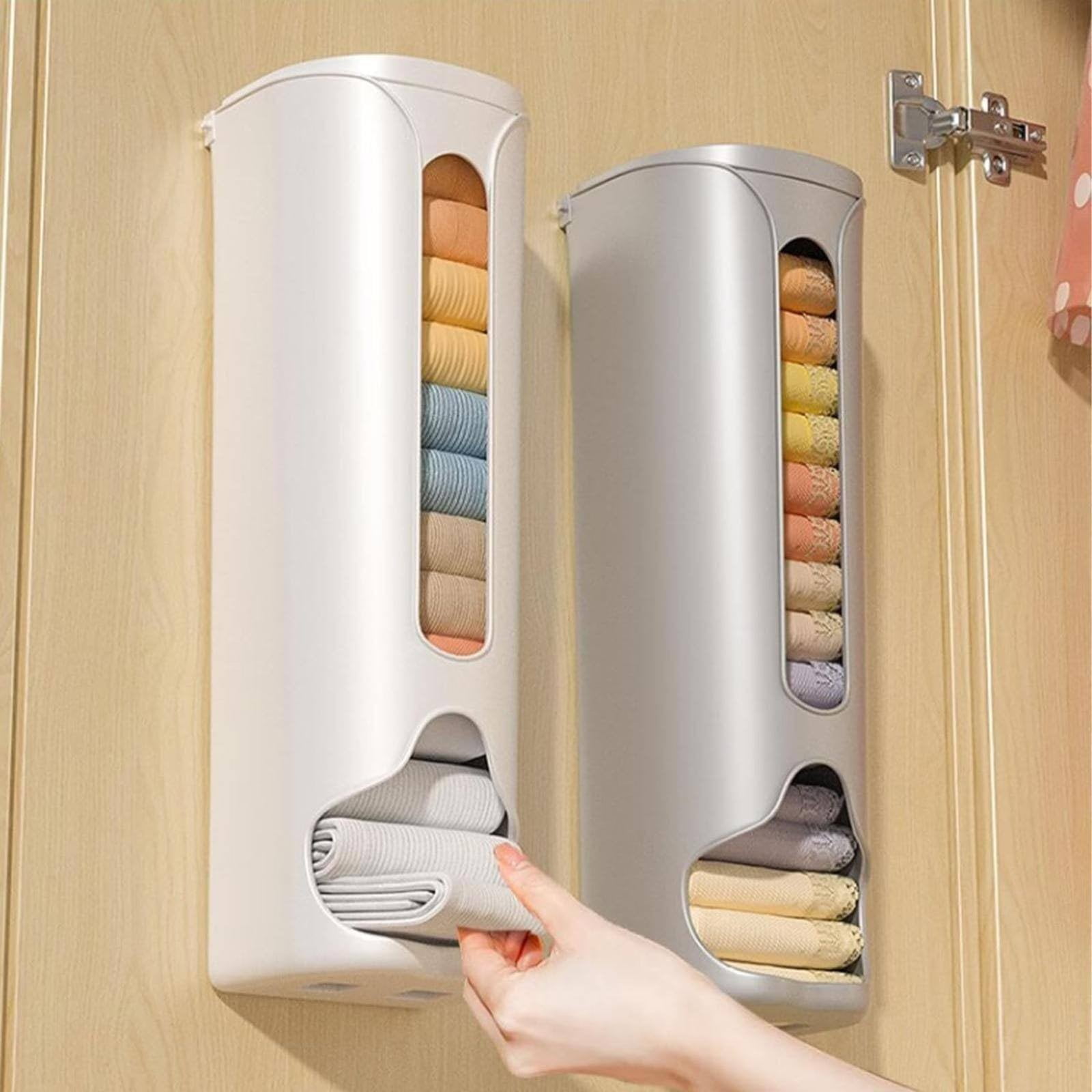 1 Storage Box Grocery Bag Holder Wall Mount Garbage Storage Bag Dispenser Hanging Can with Cover Kitchen Bag Holder Dispenser for Bags One Size A - Image 6