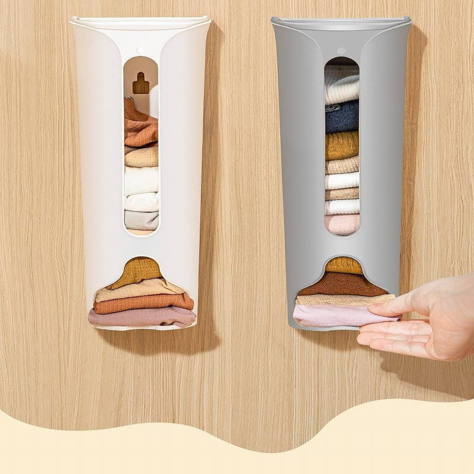 1 Storage Box Grocery Bag Holder Wall Mount Garbage Storage Bag Dispenser Hanging Can with Cover Kitchen Bag Holder Dispenser for Bags One Size A - Image 8