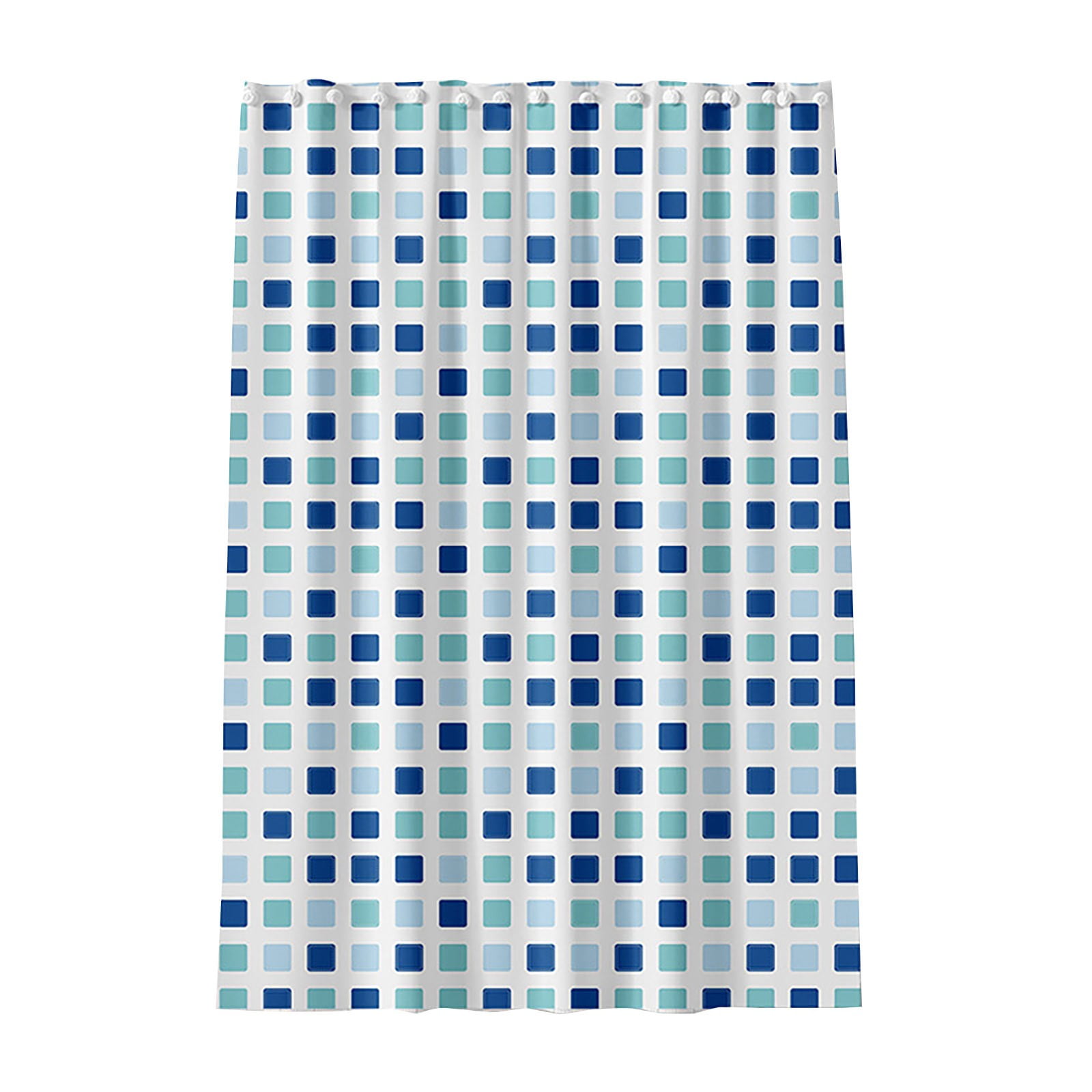 Shower Curtain*1 Piece Peva Blue and Green Square Shower Curtain Thickened Bathroom Curtain for Home Shower Partition with Hooks One Size Mint Green - Image 1