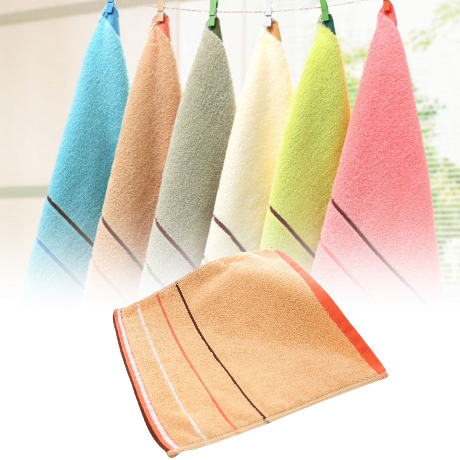 1 Towel Square Pure Cotton Towel Thickened Absorbent Large Square Towel Kindergarten Cleaning Towel Hand Towel One Size Coffee - Image 2